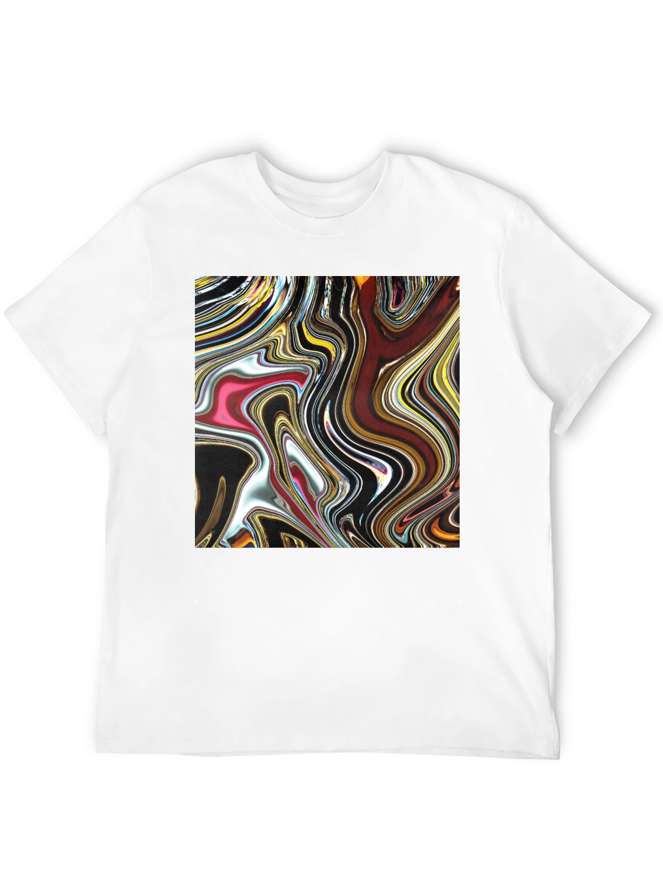 Abstract Art Swirl Tee - Black Cotton Blend