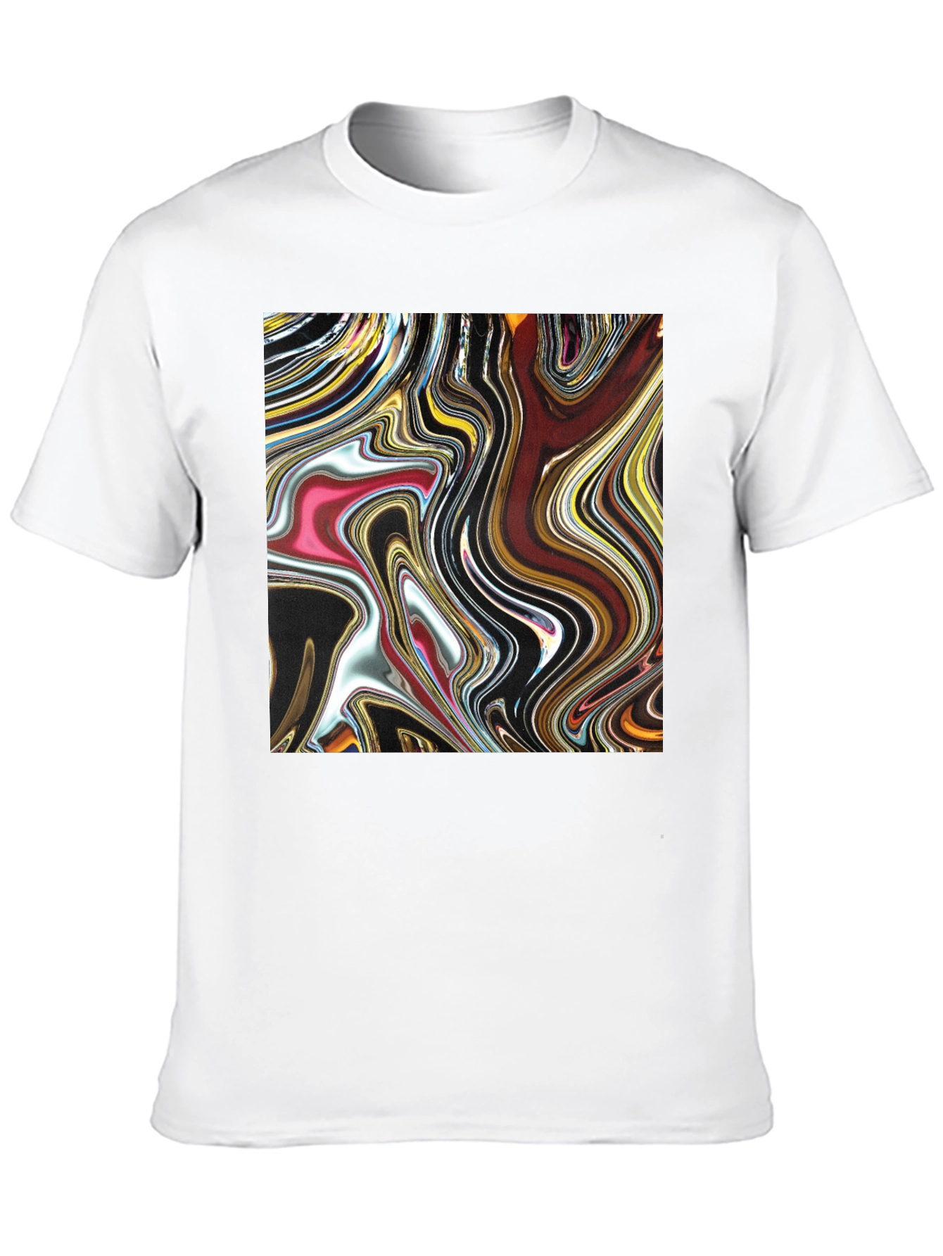 Abstract Art Swirl Tee - Black Cotton Blend