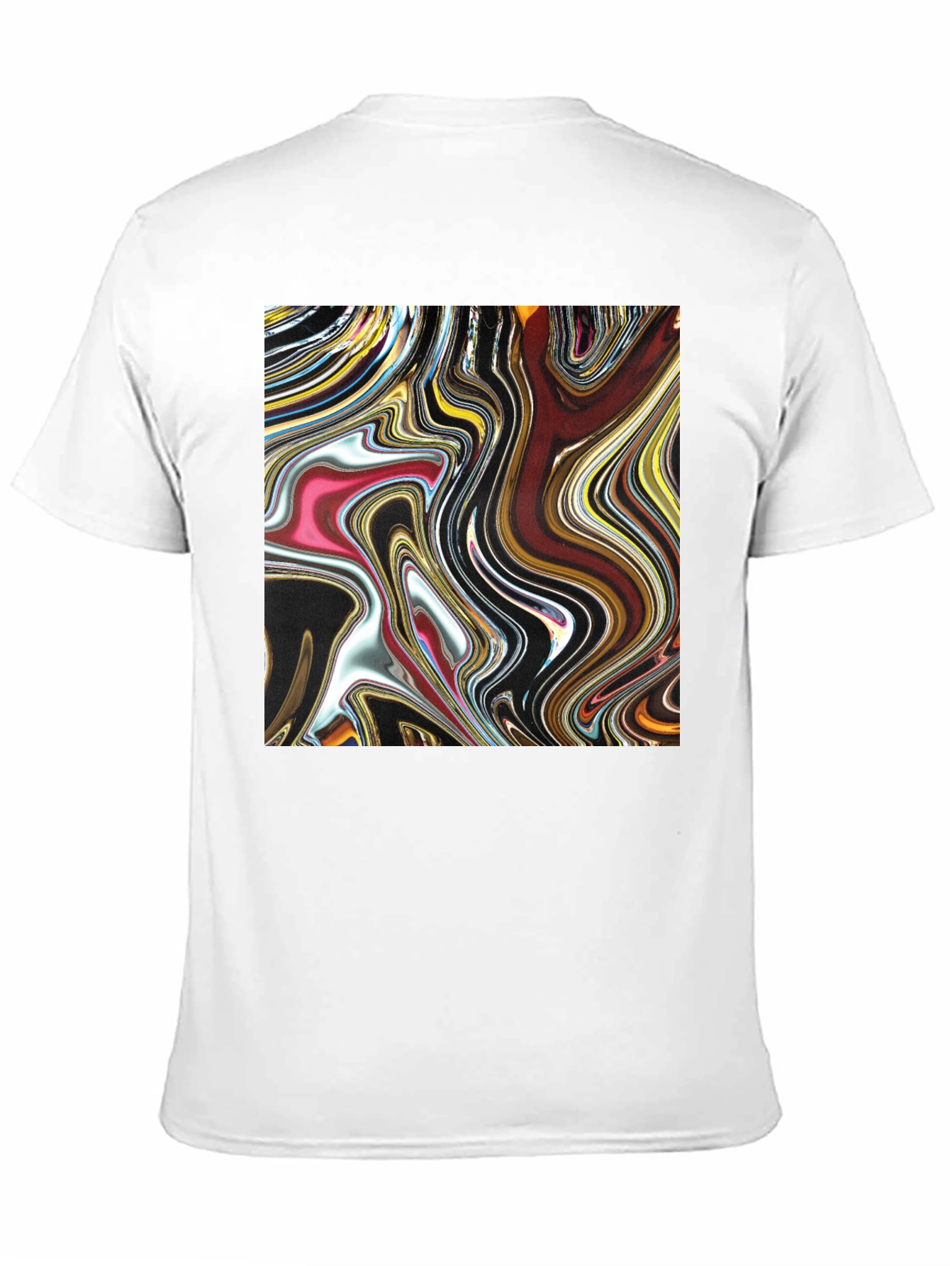 Abstract Art Swirl Tee - Black Cotton Blend
