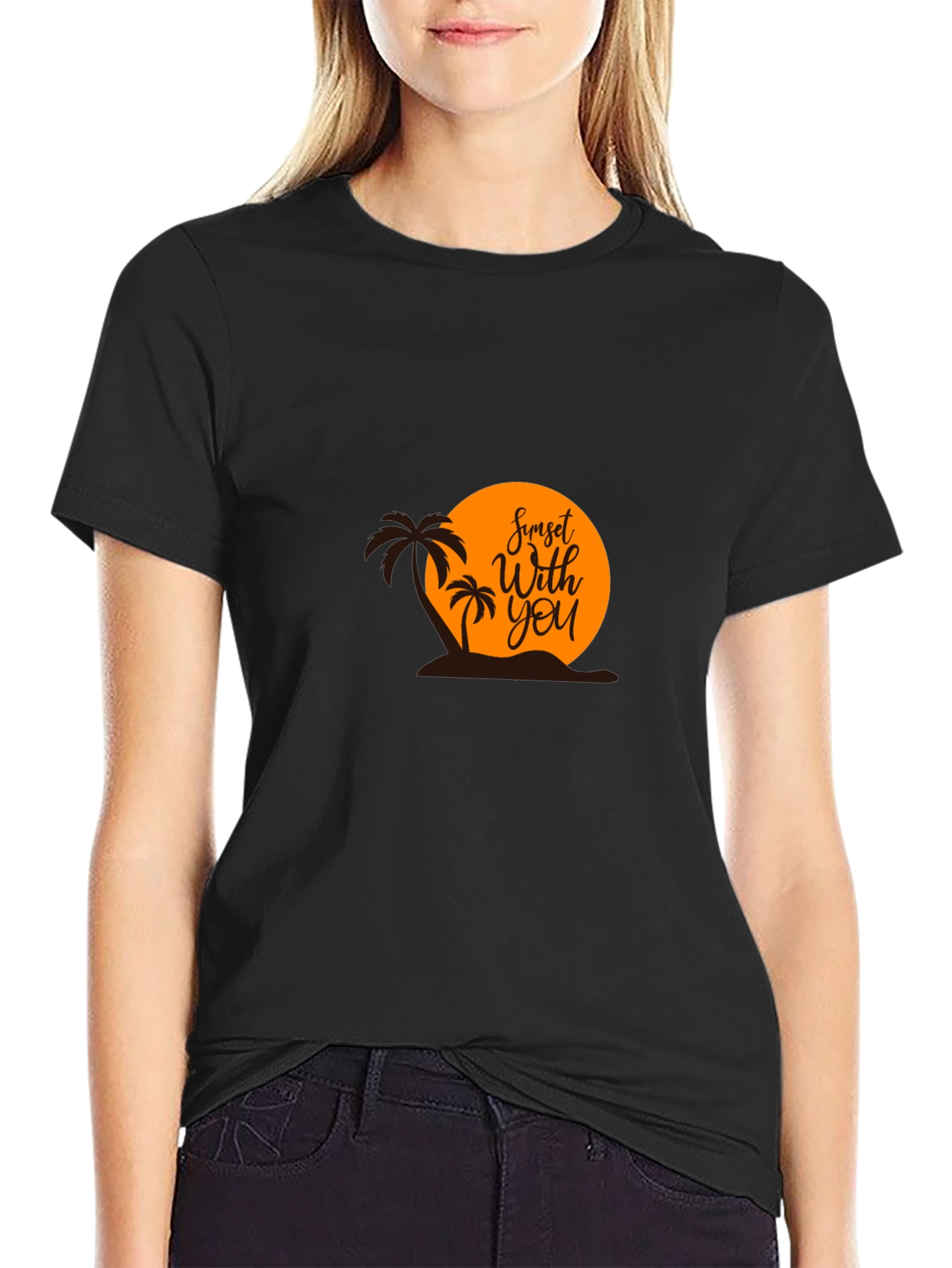 Sunset With You Graphic Tee - Black T-Shirt
