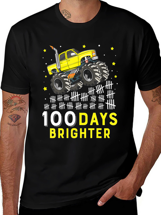 100 Days Brighter Monster Truck T-Shirt