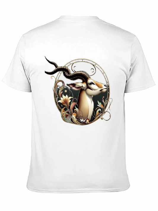Stylish Black T-Shirt with Gazelle Graphic Design