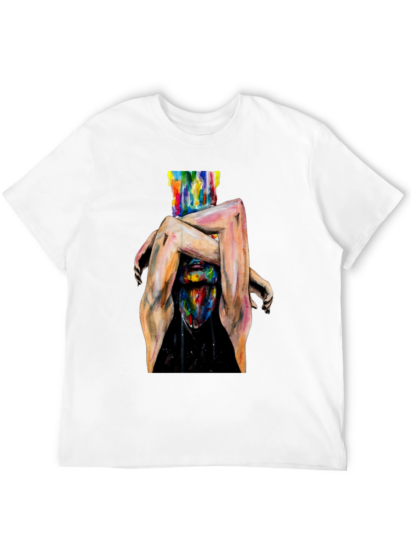 Abstract Art Graphic Print Black T-Shirt
