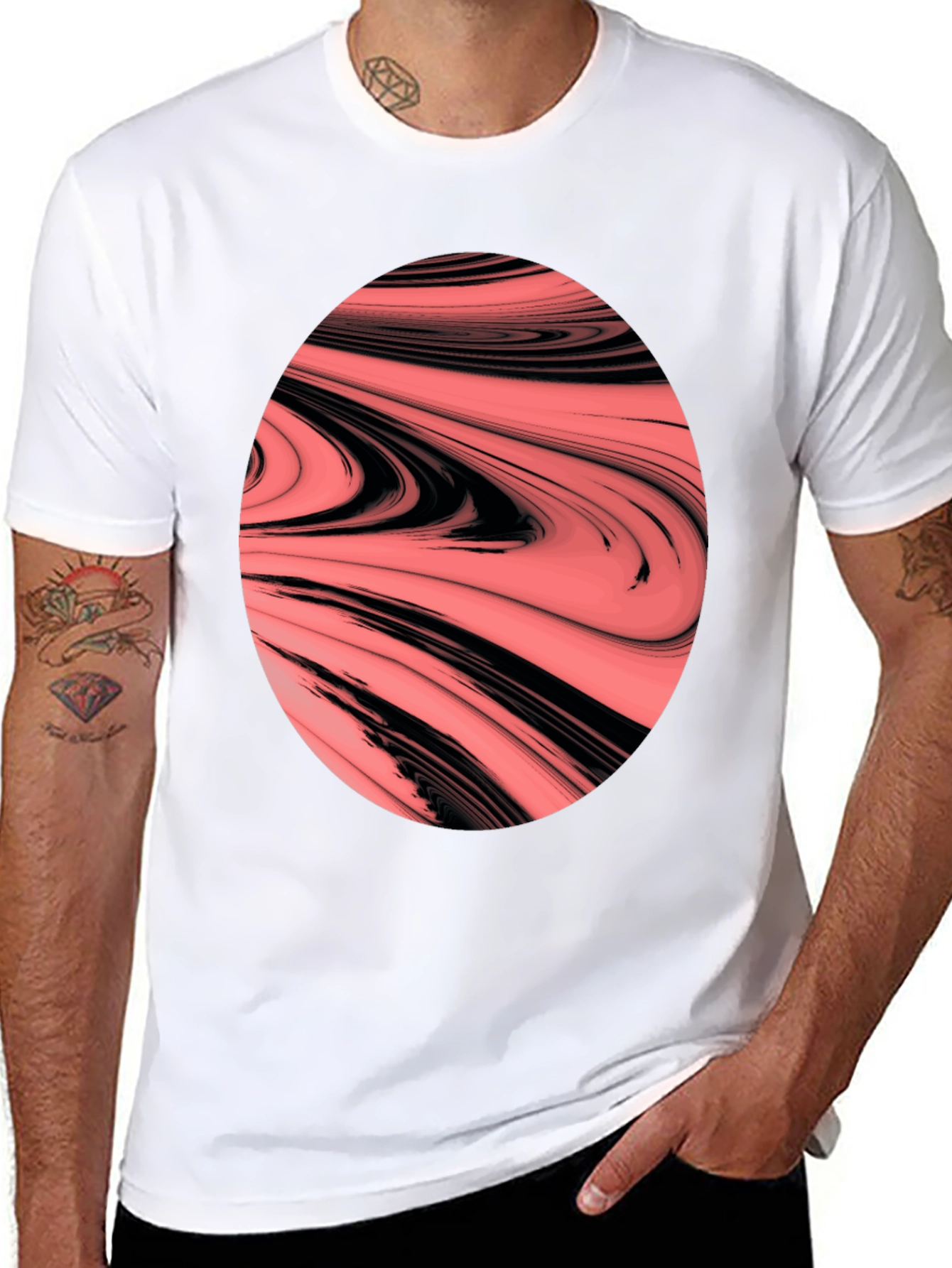 Abstract Swirl Graphic Tee - Bold & Unique Design