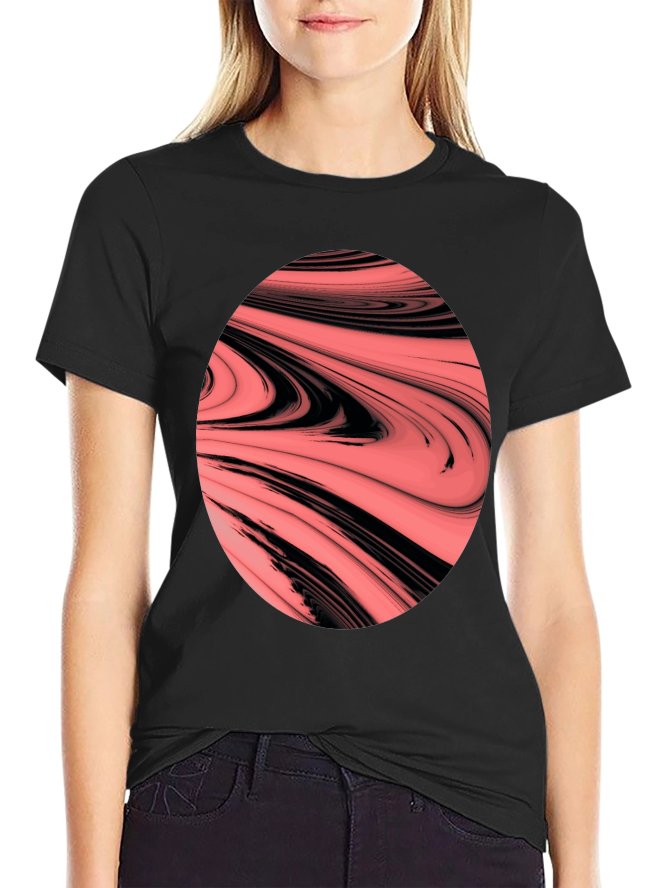 Abstract Swirl Graphic Tee - Bold & Unique Design