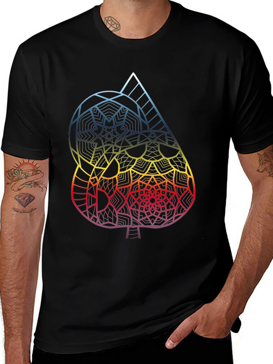Abstract Spade Graphic Tee - Mens Black T-Shirt