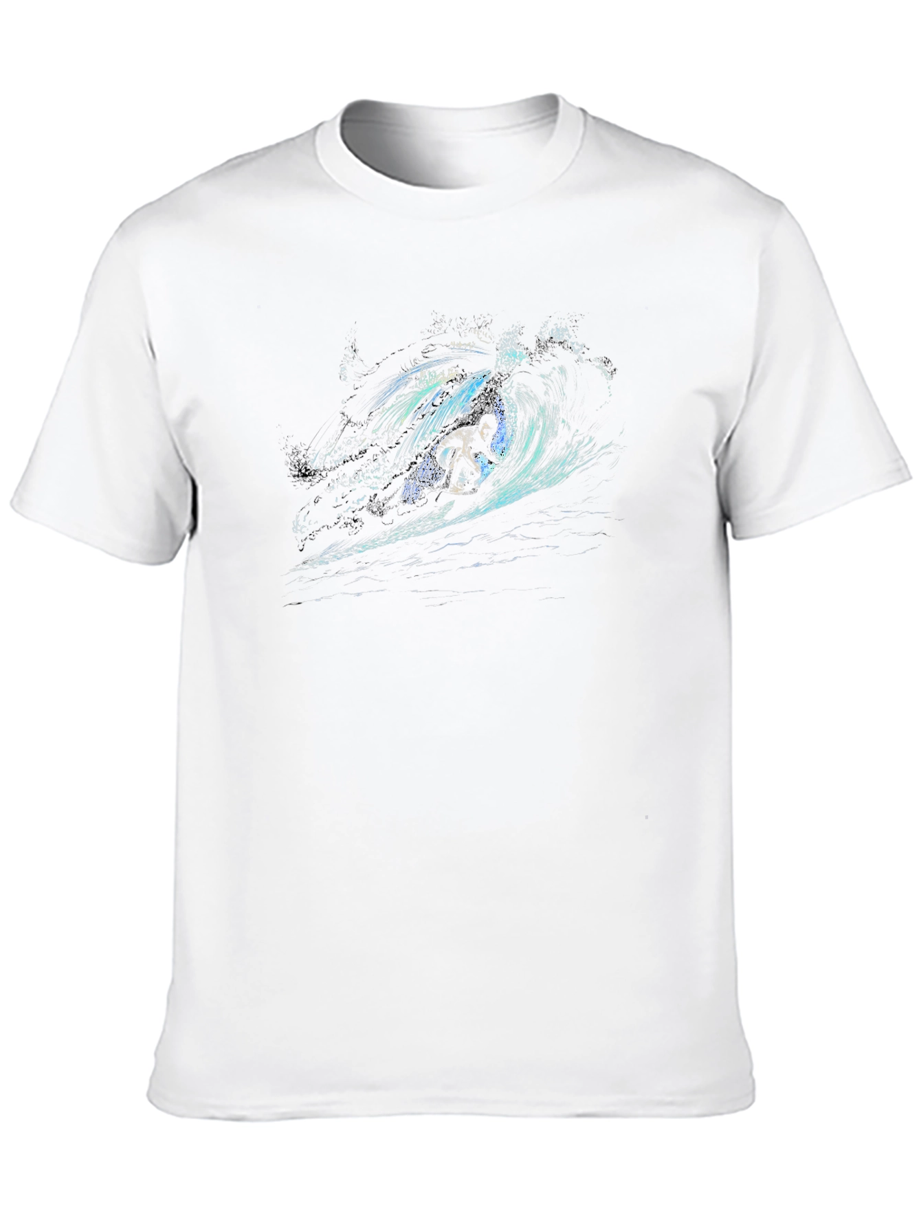 Surfer Wave Graphic Tee - Stylish Black T-Shirt
