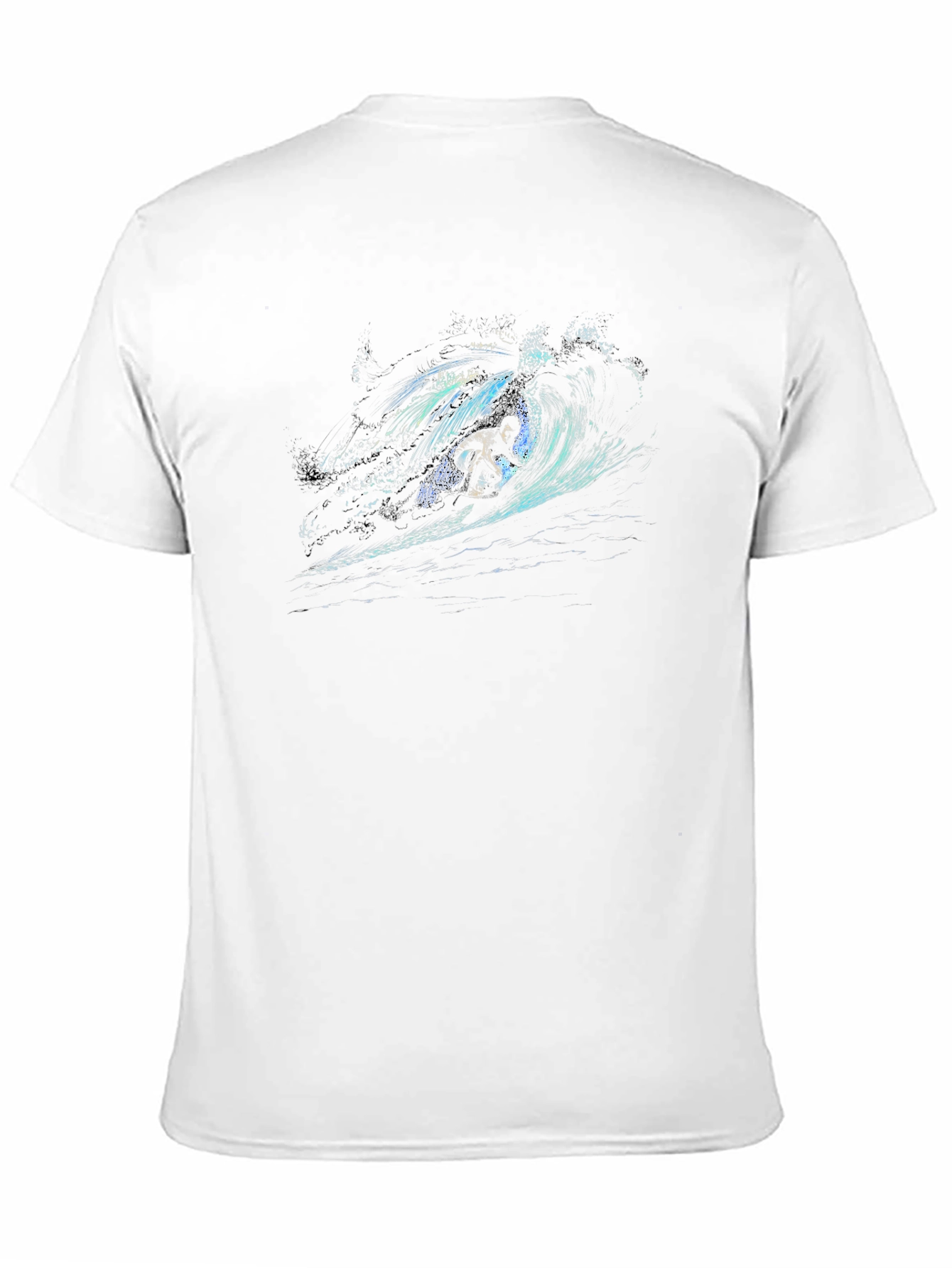 Surfer Wave Graphic Tee - Stylish Black T-Shirt