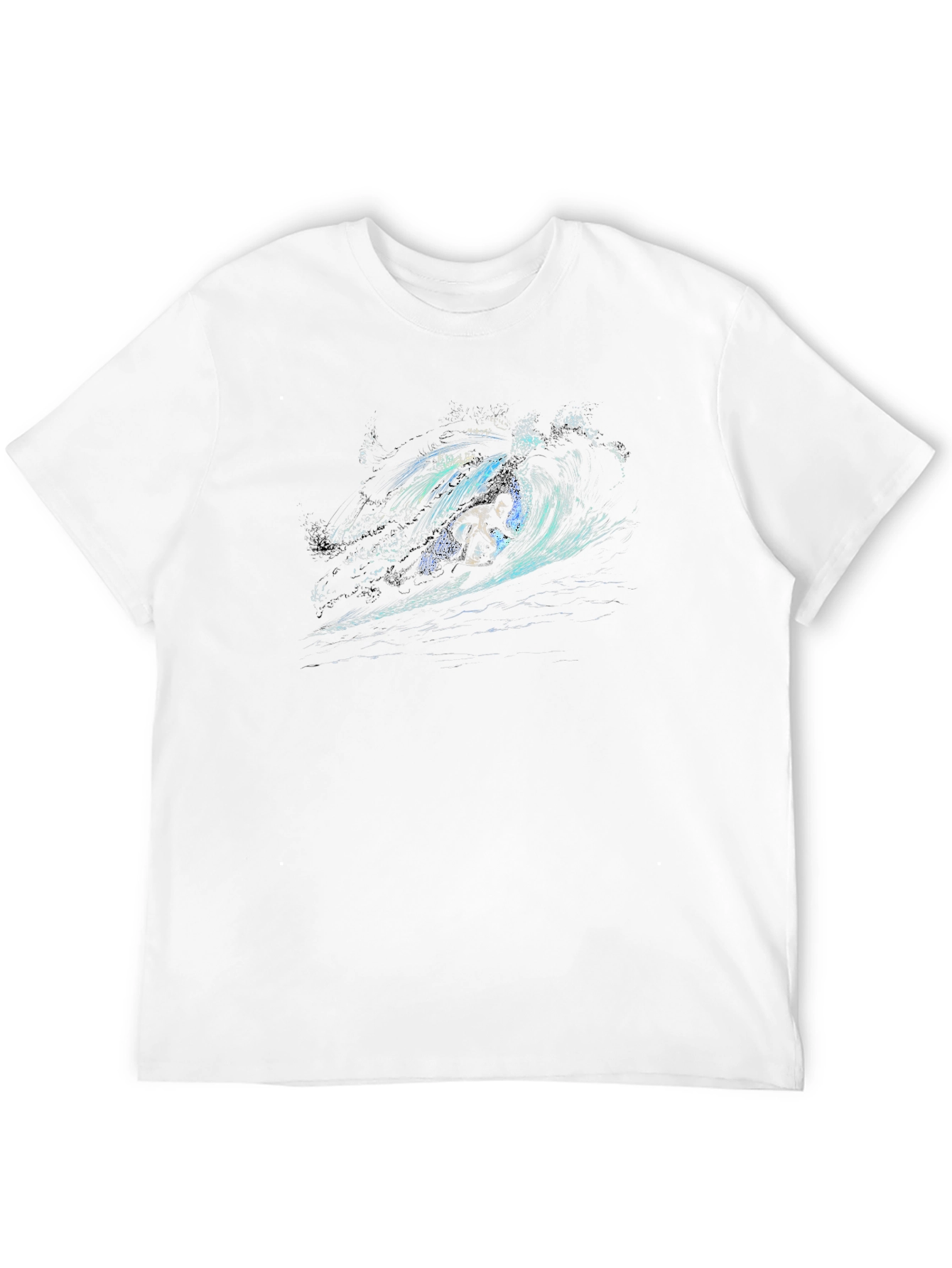 Surfer Wave Graphic Tee - Stylish Black T-Shirt