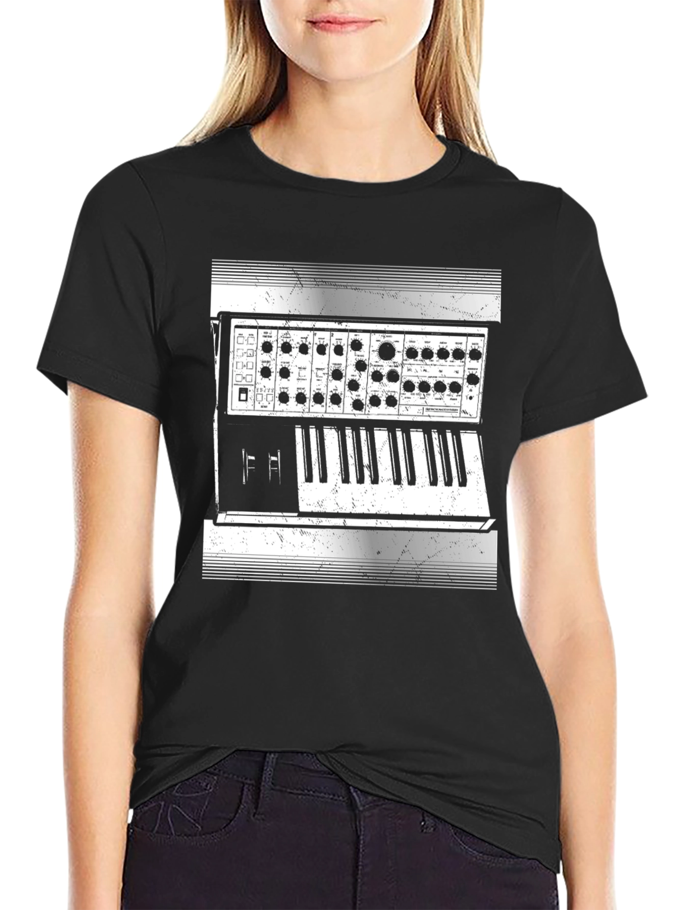 Synthesizer Graphic Tee - Music Lover Gift