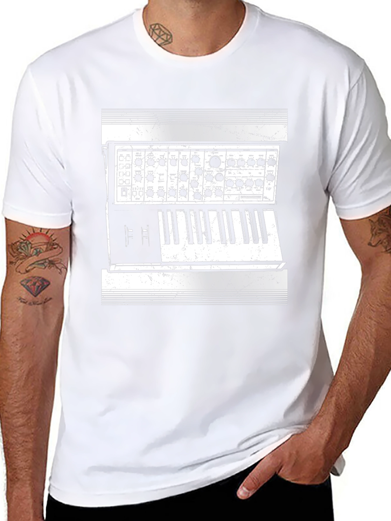 Synthesizer Graphic Tee - Music Lover Gift