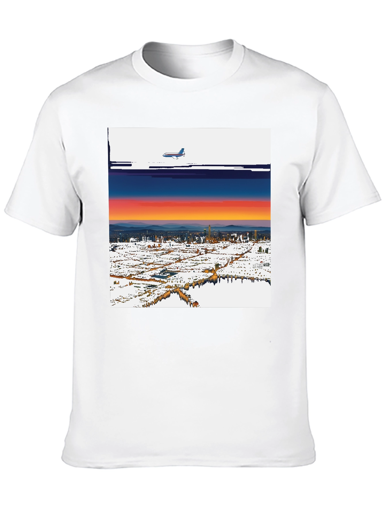 Sunset Plane Graphic Tee - Cool Urban Style