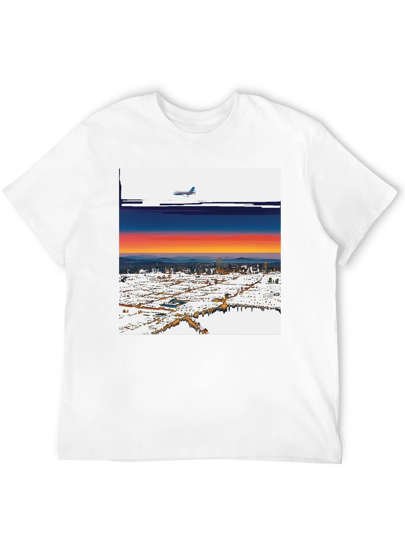 Sunset Plane Graphic Tee - Cool Urban Style