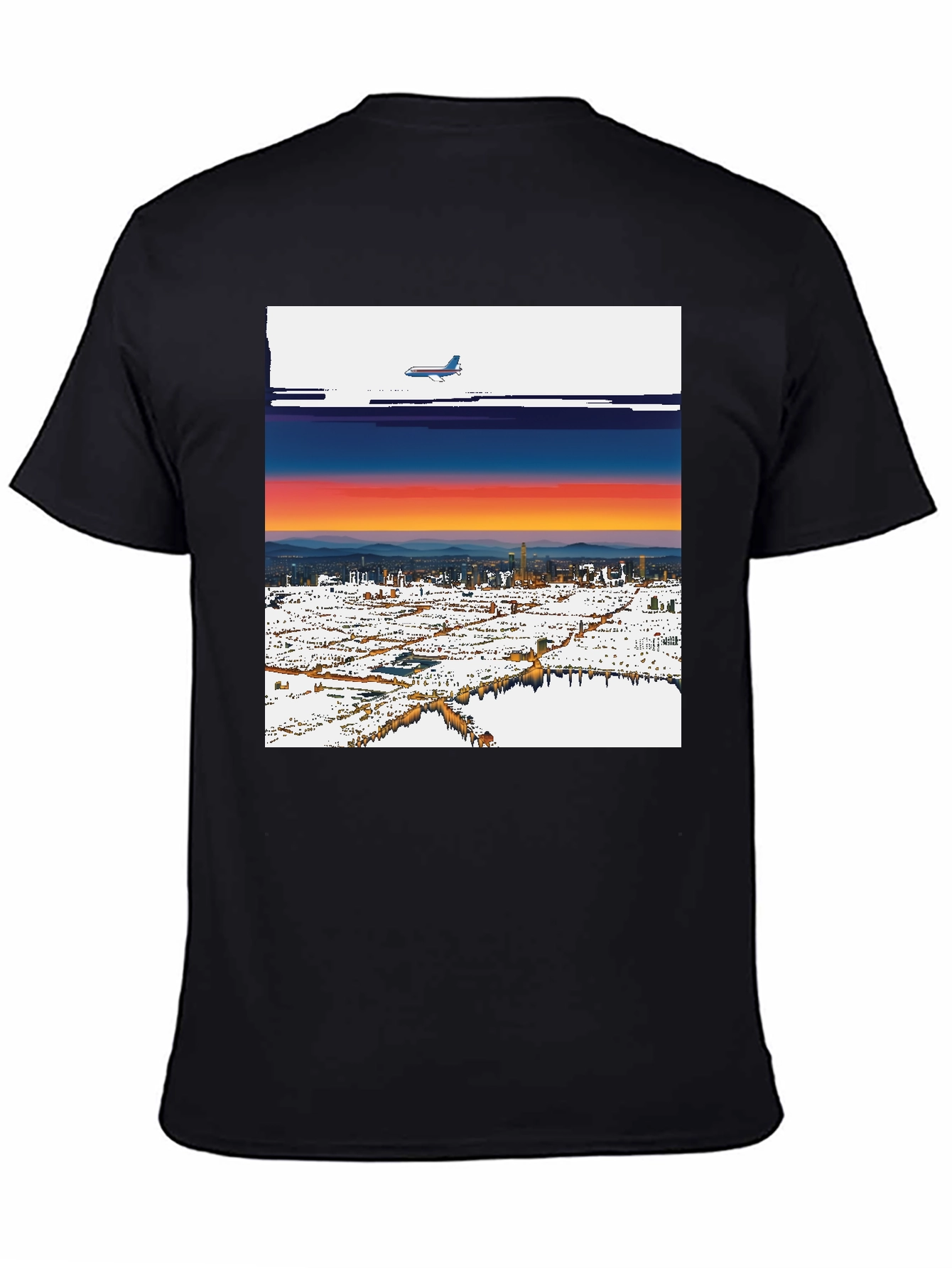 Sunset Plane Graphic Tee - Cool Urban Style