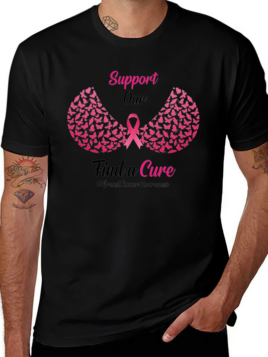 Support Our Find A Cure Breast Cancer Awareness T-Shirt