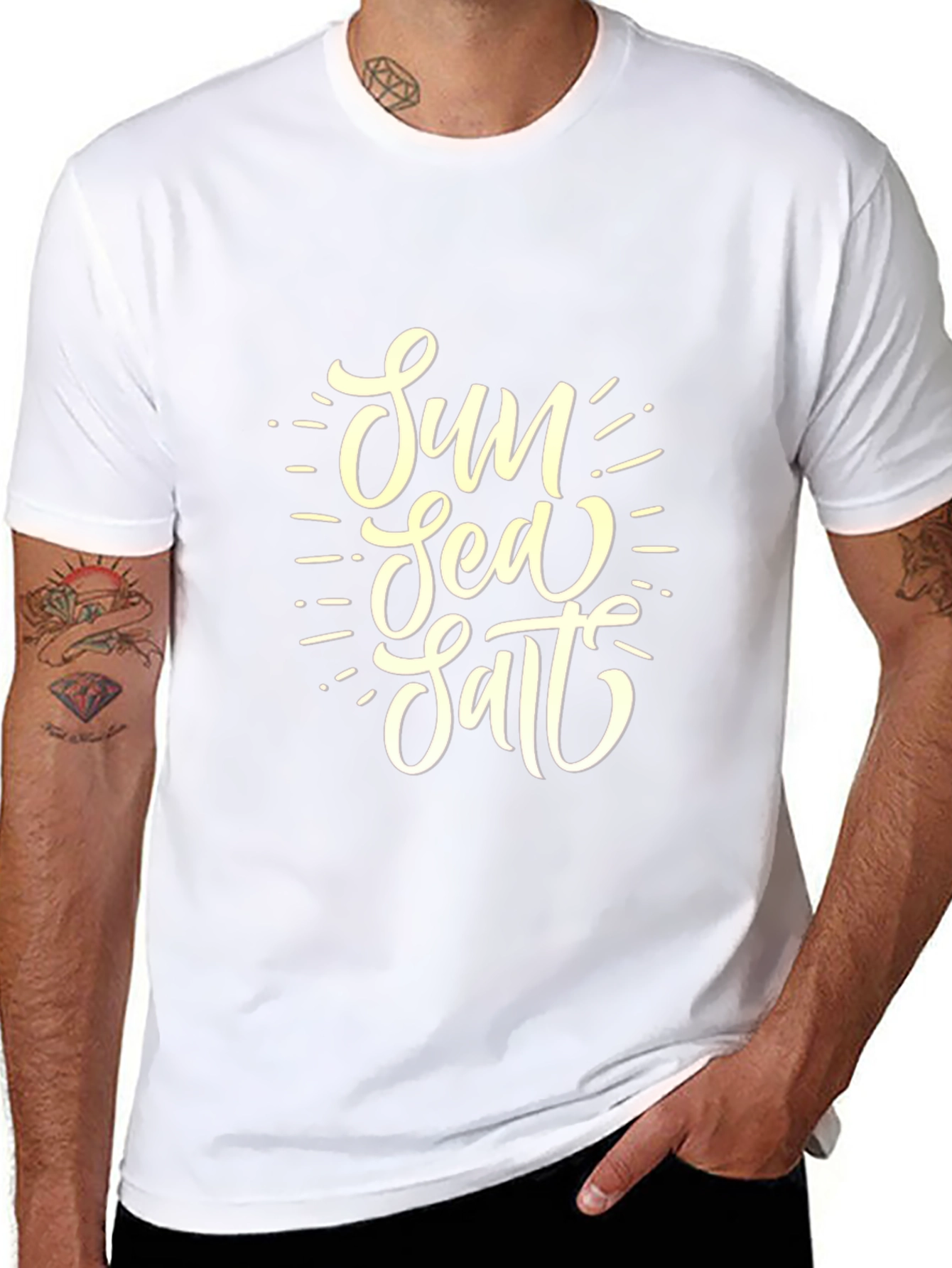 Sun Sea Salt Graphic Tee - Black Cotton T-Shirt