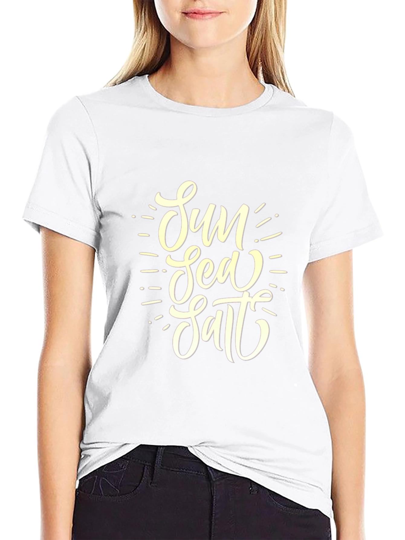 Sun Sea Salt Graphic Tee - Black Cotton T-Shirt