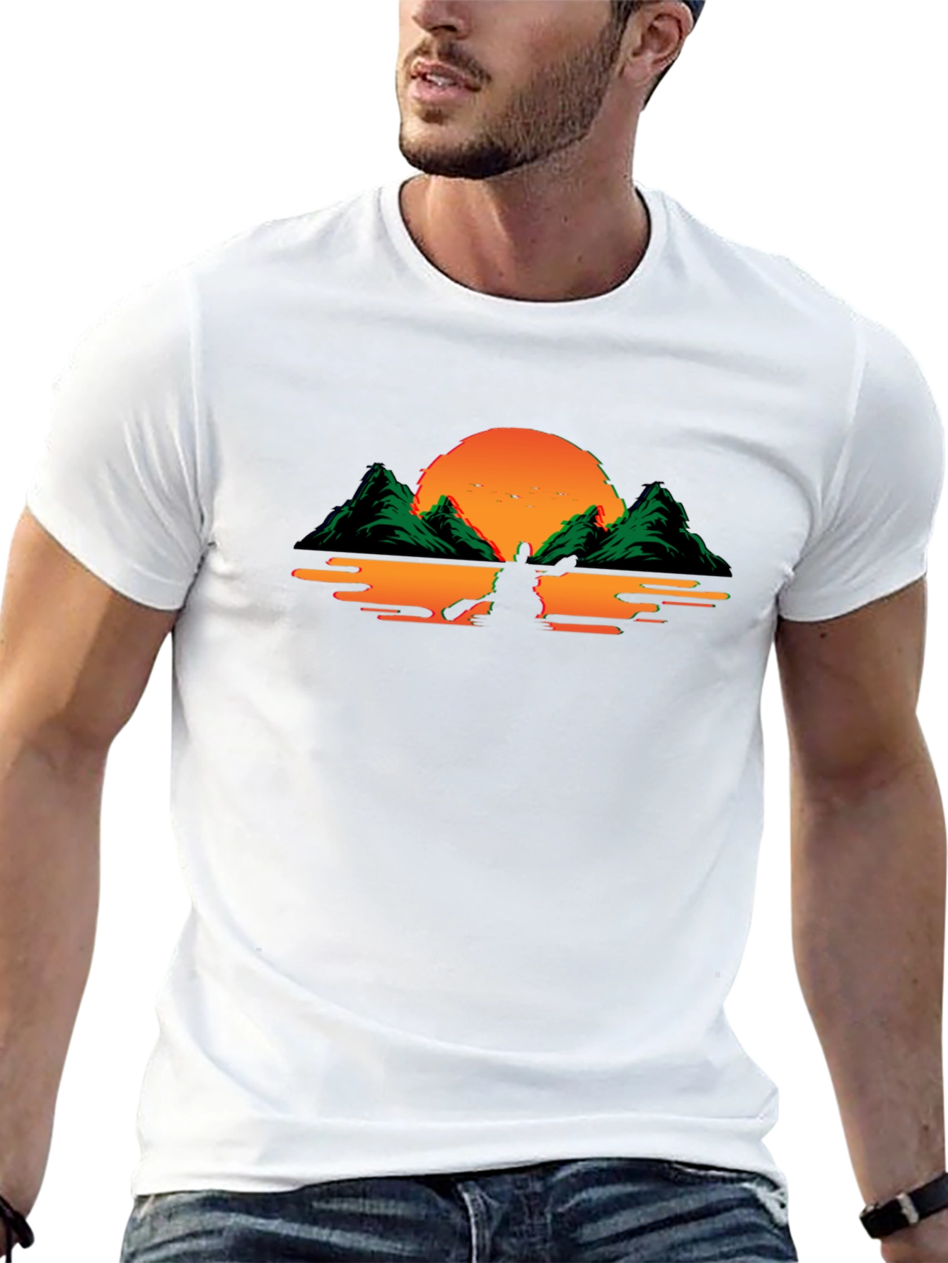Sunset Kayak Graphic Tee - Black T-Shirt