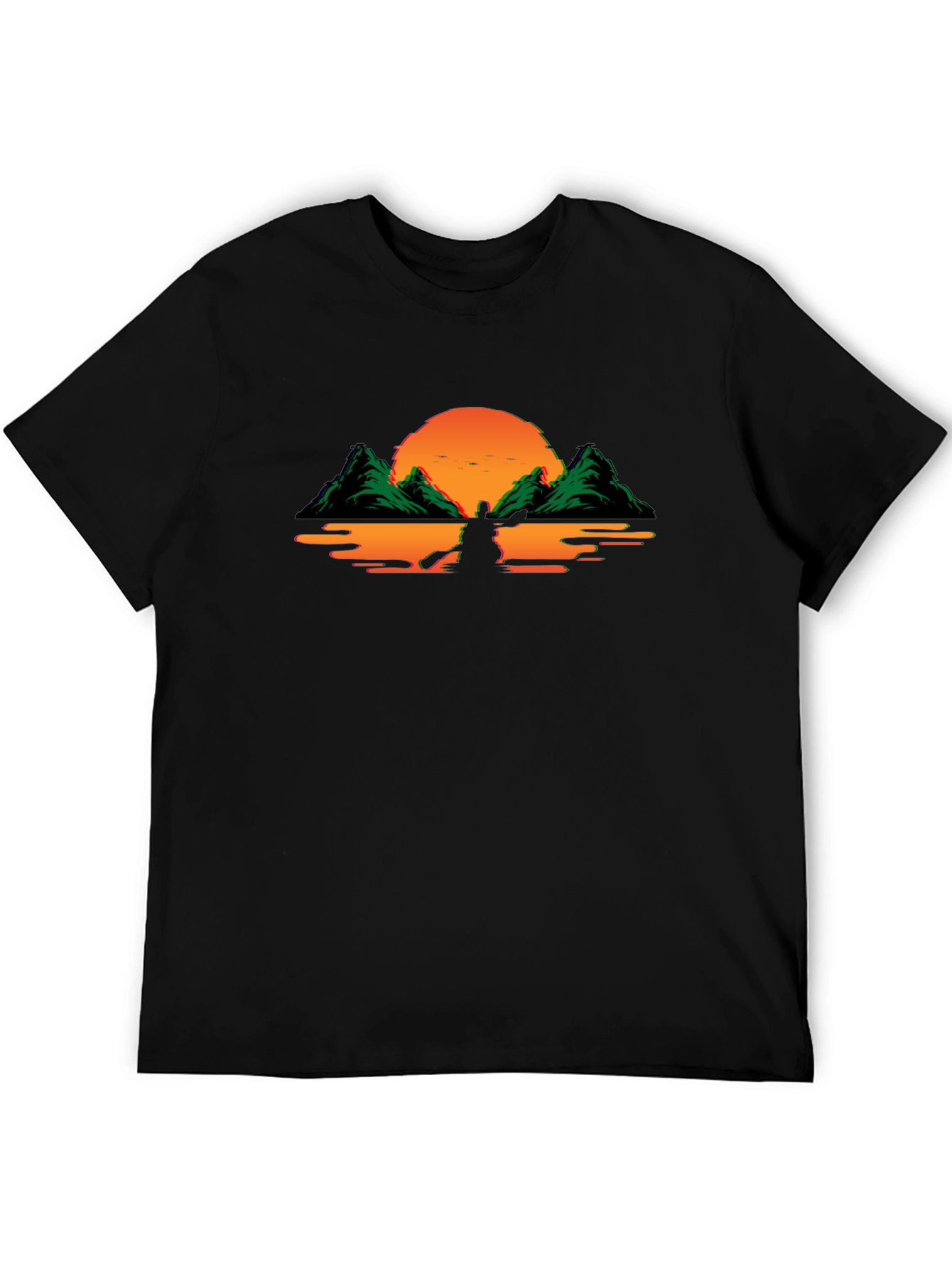 Sunset Kayak Graphic Tee - Black T-Shirt