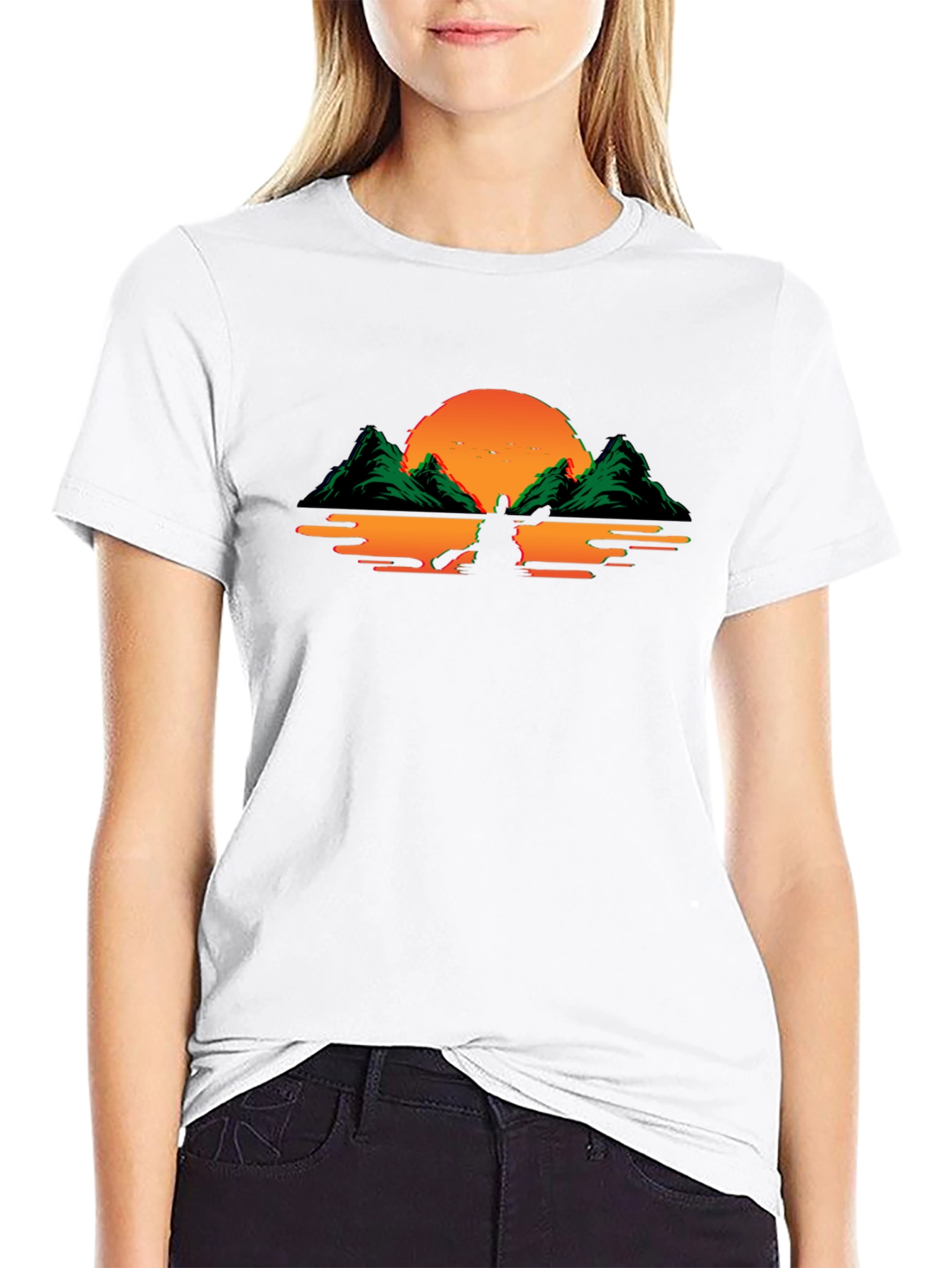 Sunset Kayak Graphic Tee - Black T-Shirt
