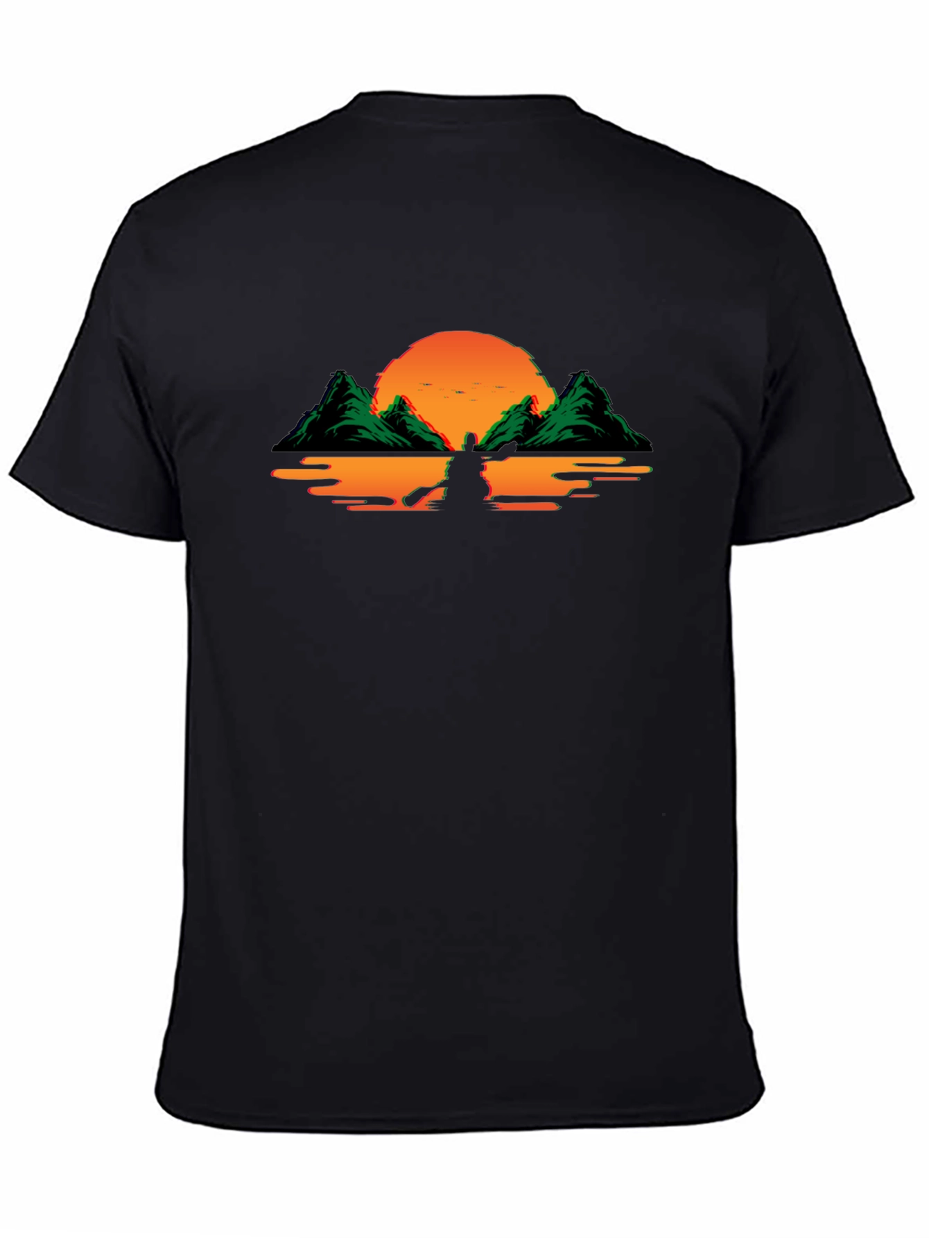 Sunset Kayak Graphic Tee - Black T-Shirt