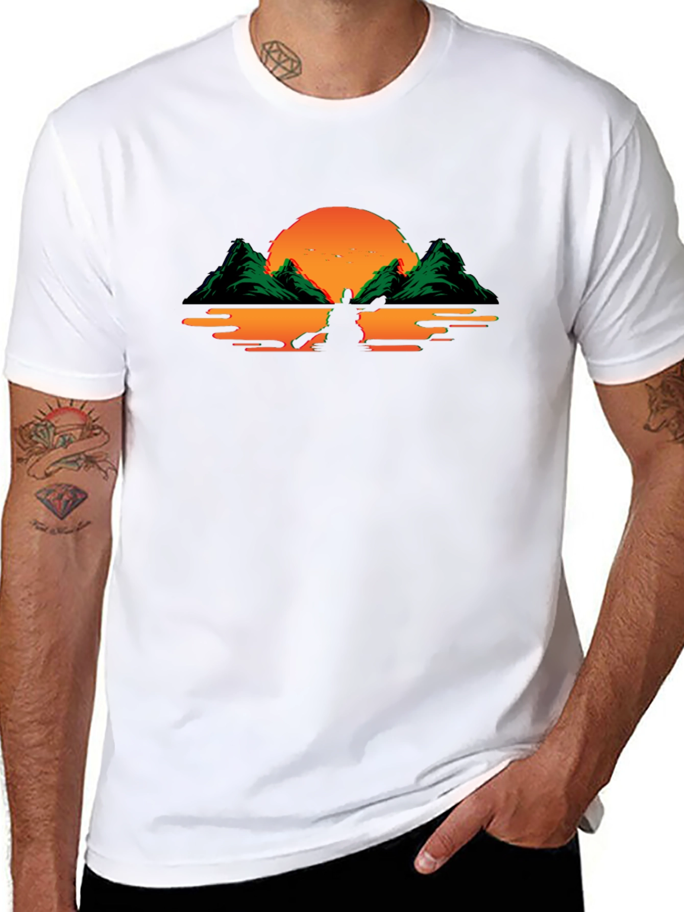 Sunset Kayak Graphic Tee - Black T-Shirt