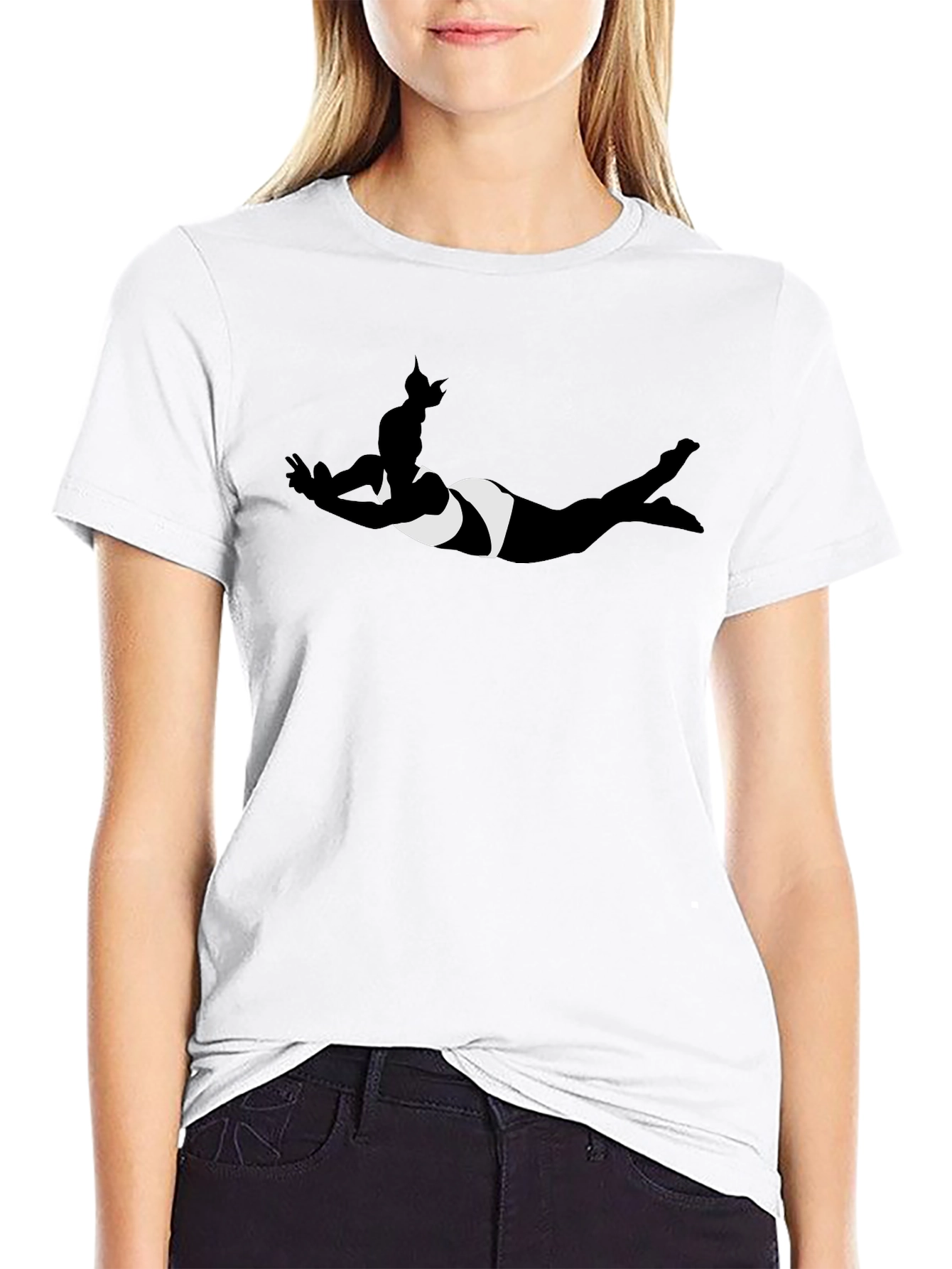 Swimmer Silhouette Black T-Shirt