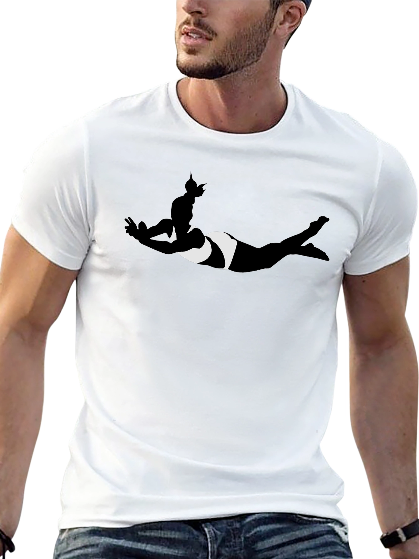 Swimmer Silhouette Black T-Shirt