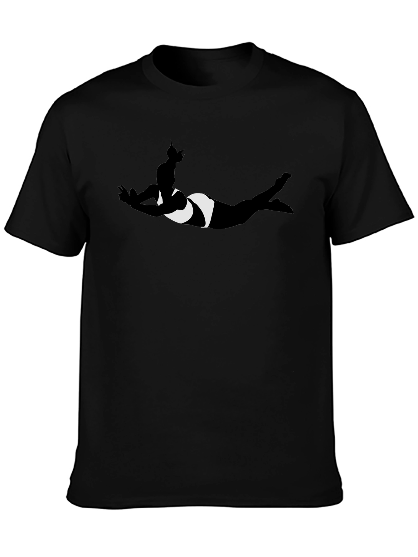 Swimmer Silhouette Black T-Shirt