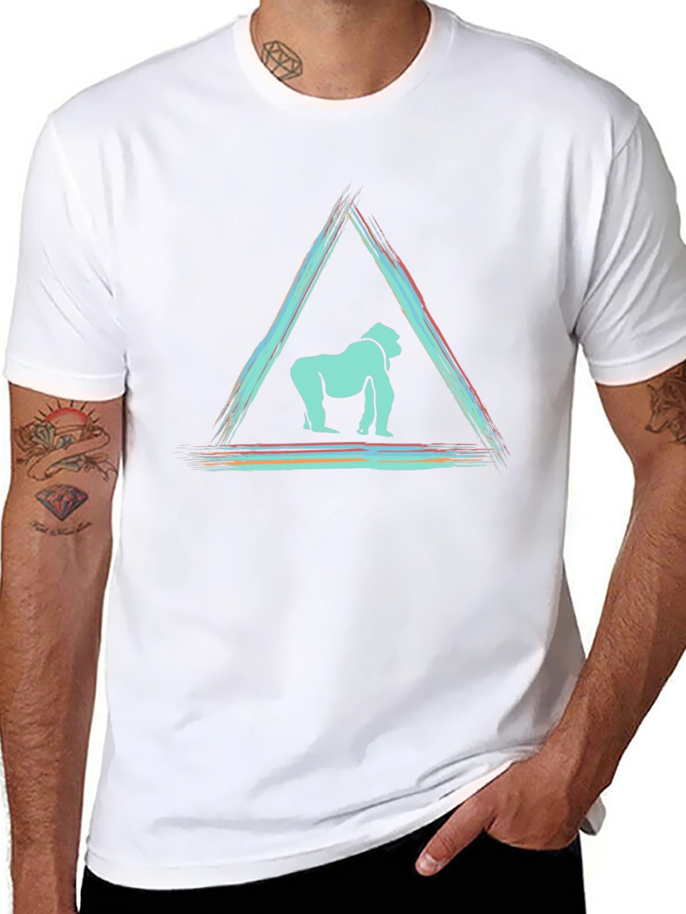 Abstract Gorilla Graphic Tee - Modern Design T-Shirt