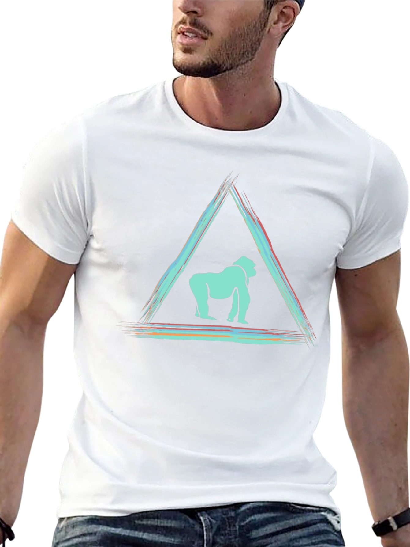 Abstract Gorilla Graphic Tee - Modern Design T-Shirt