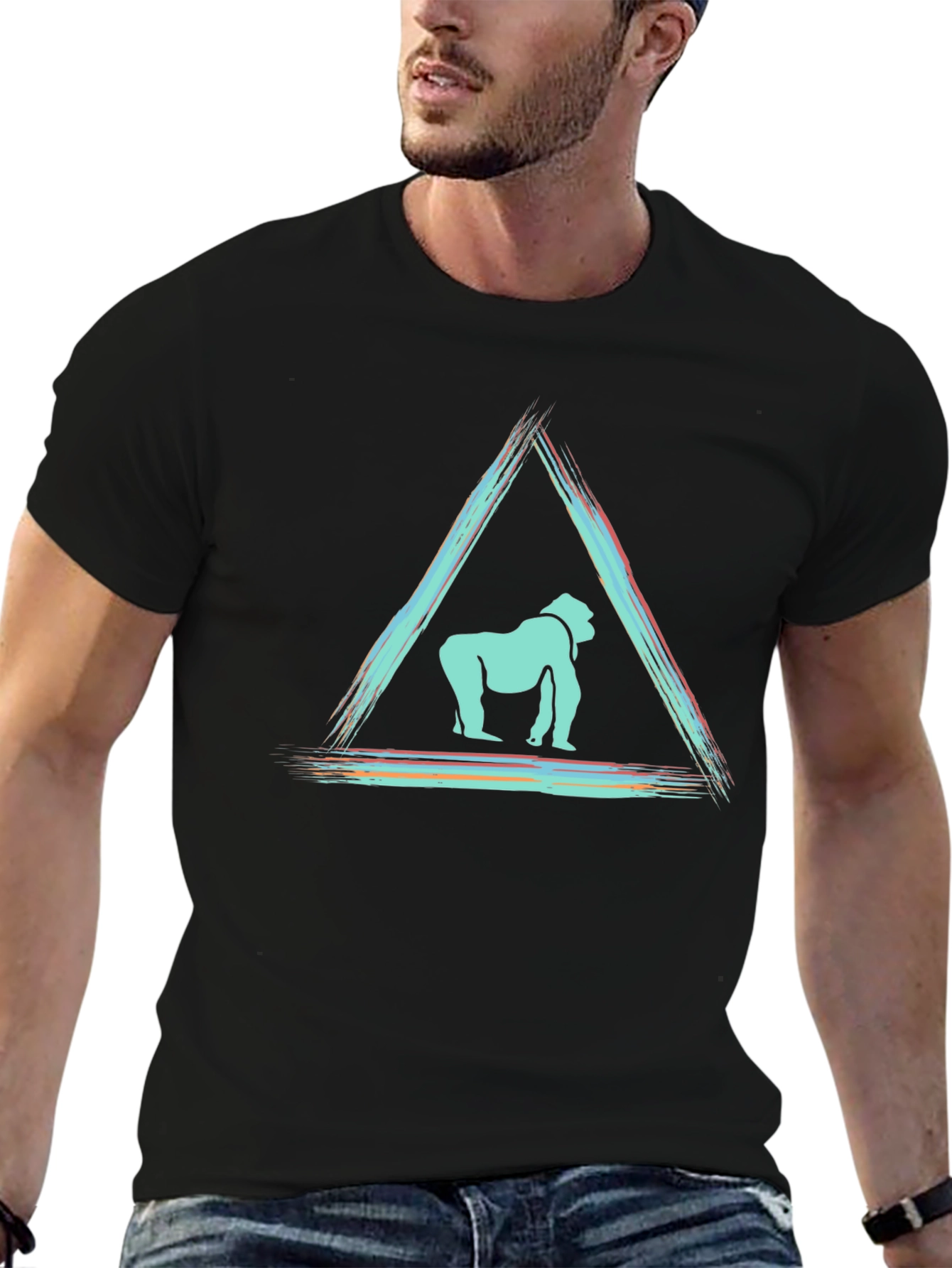 Abstract Gorilla Graphic Tee - Modern Design T-Shirt