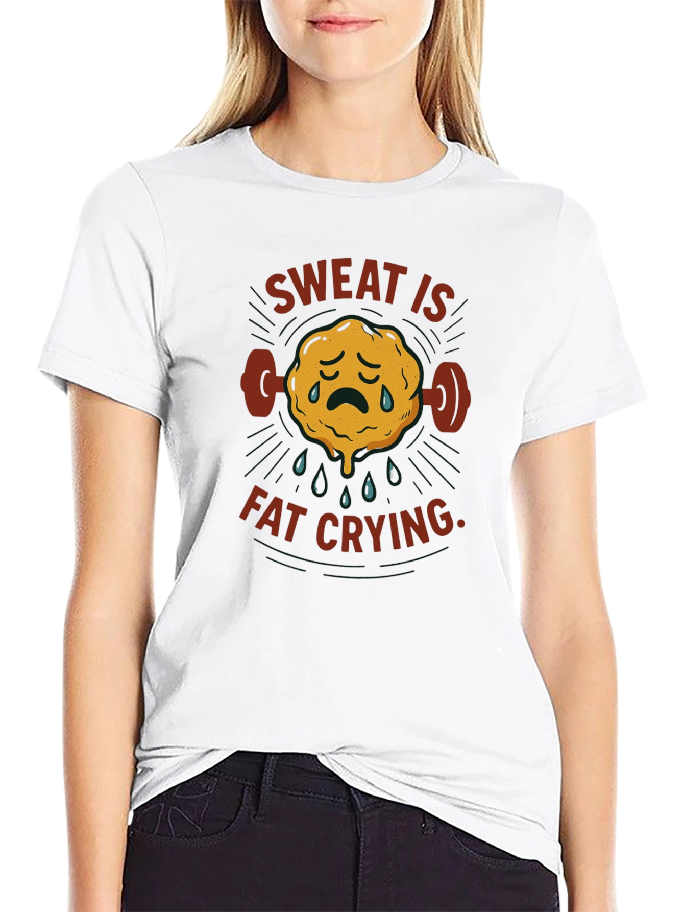 Sweat is Fat Crying Gym T-Shirt