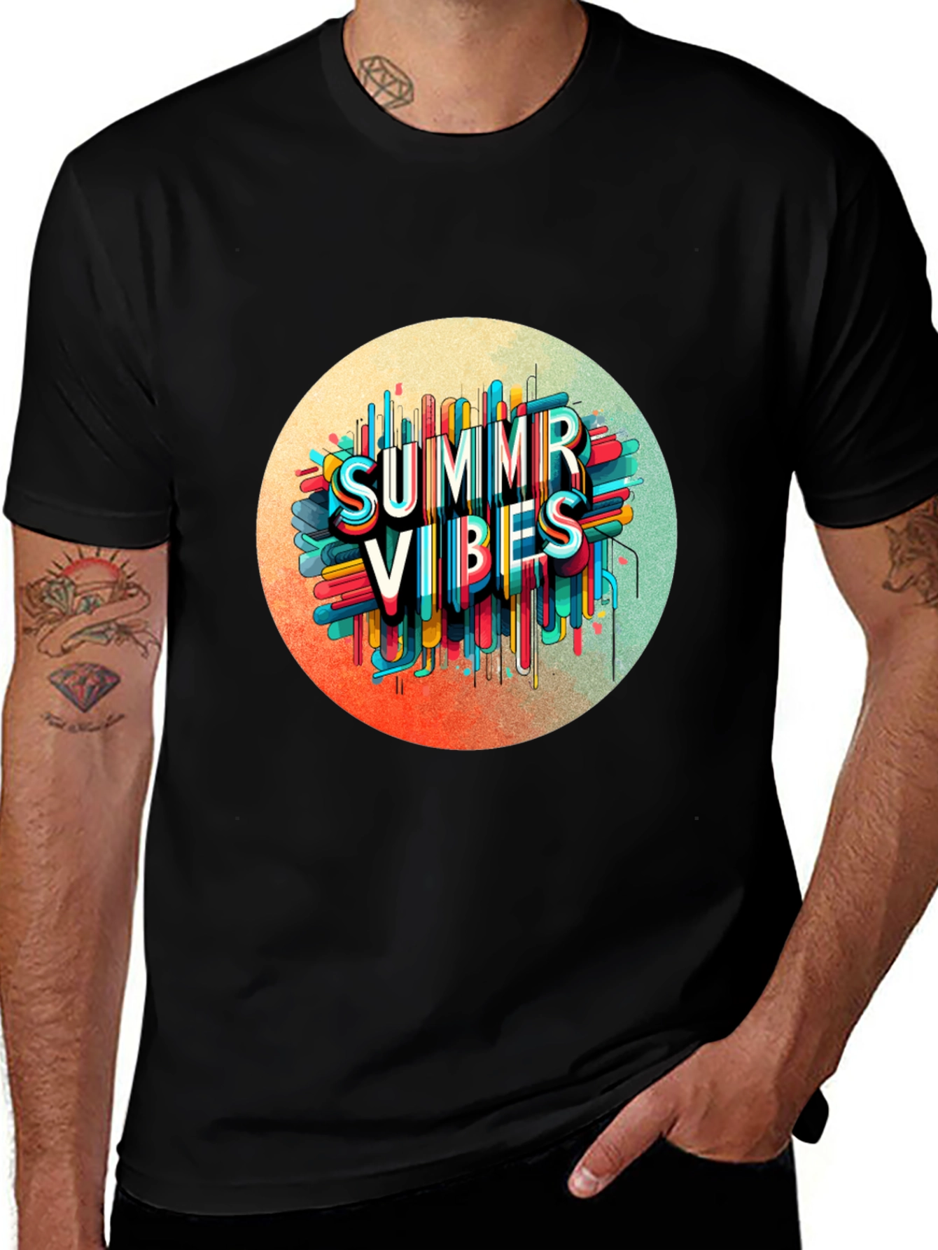 Summer Vibes Graphic Tee - Trendy Black T-Shirt