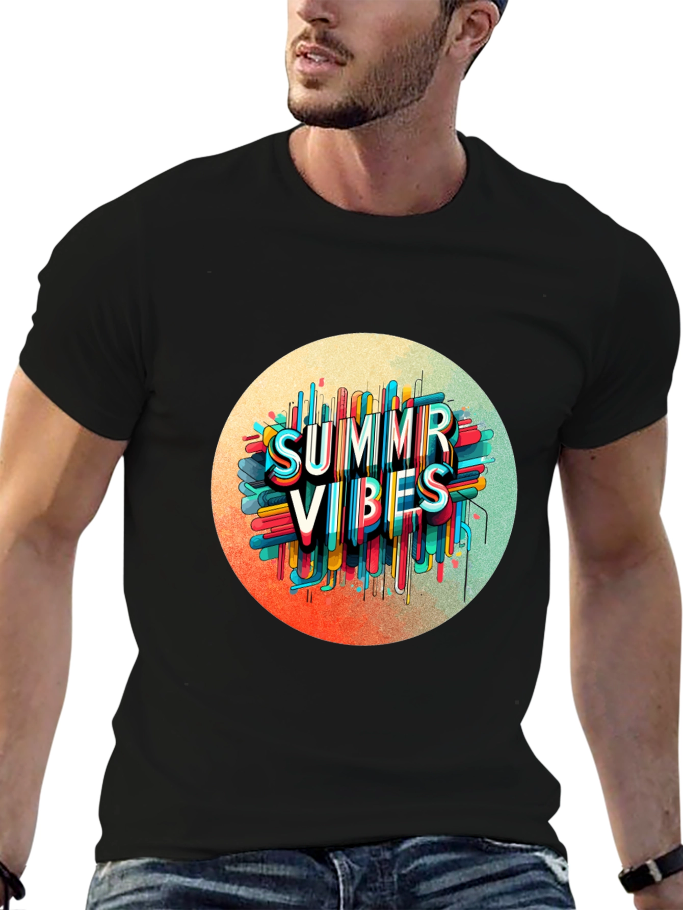 Summer Vibes Graphic Tee - Trendy Black T-Shirt