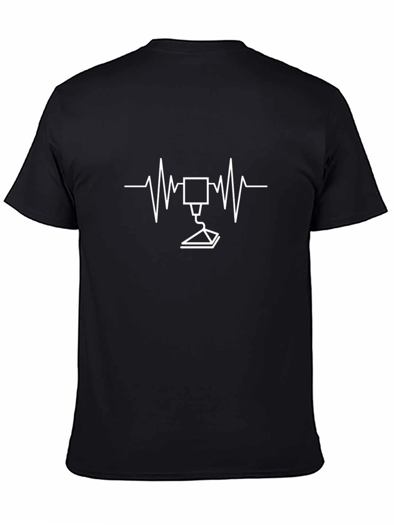 3D Printing Heartbeat Black T-Shirt