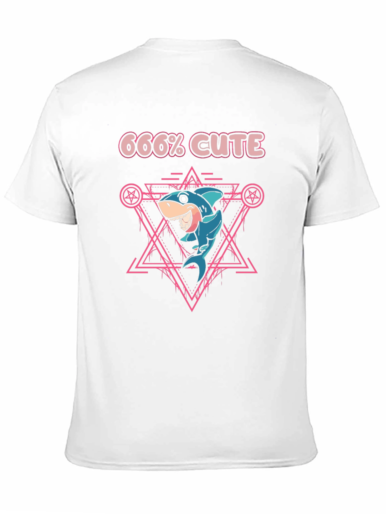 666% Cute Shark Graphic Tee - Black T-Shirt