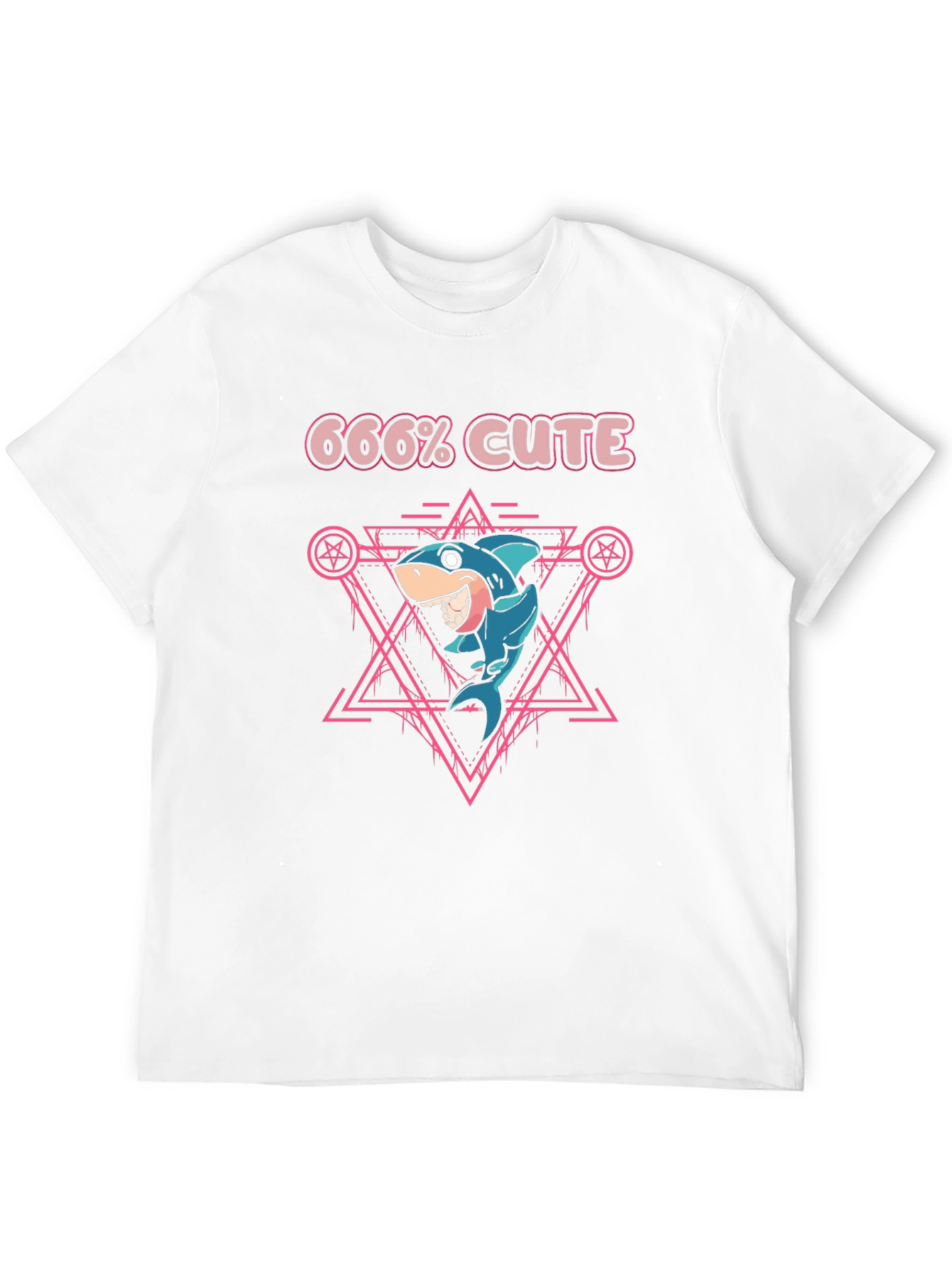 666% Cute Shark Graphic Tee - Black T-Shirt