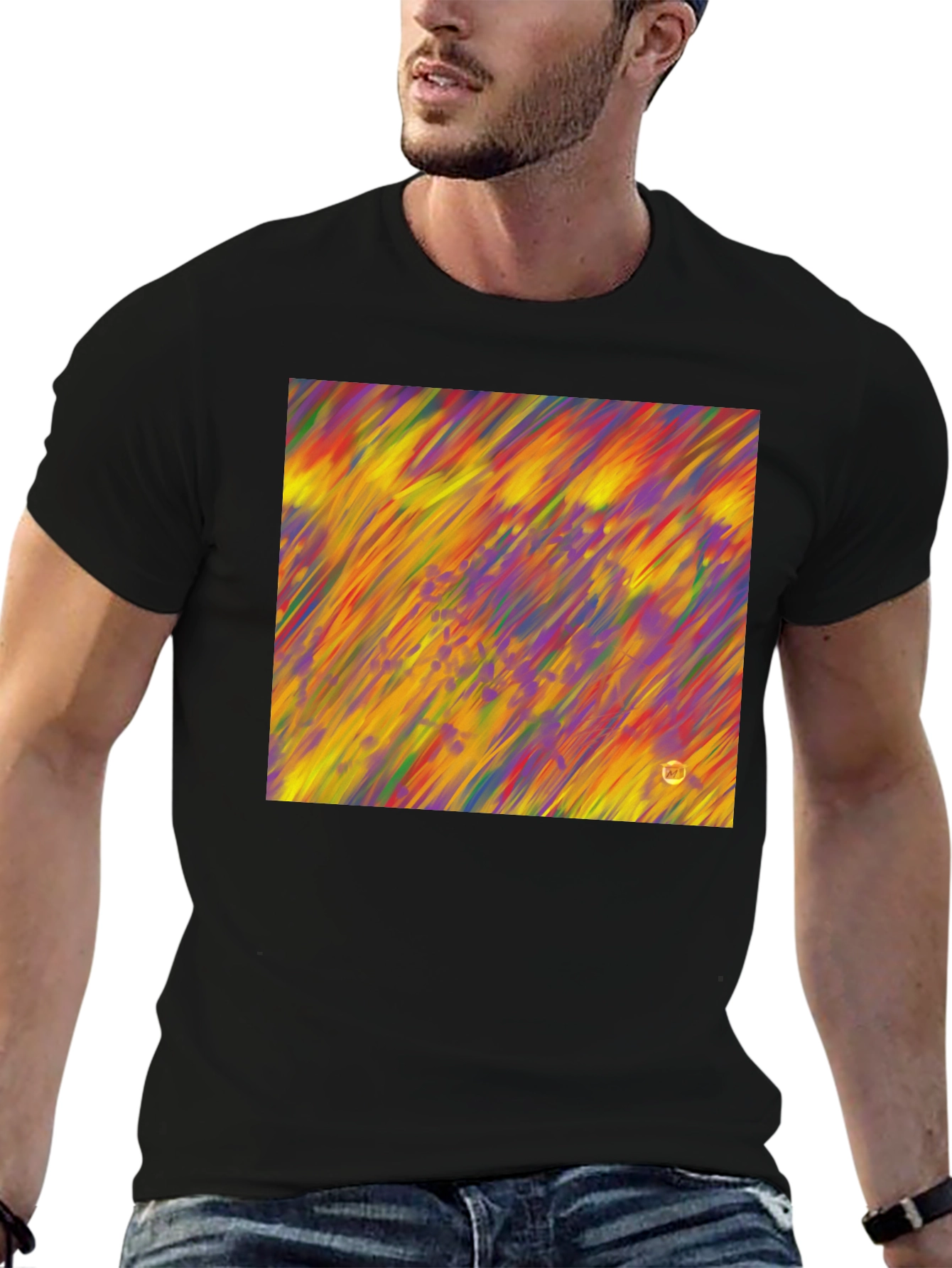 Abstract Art Mens Black T-Shirt