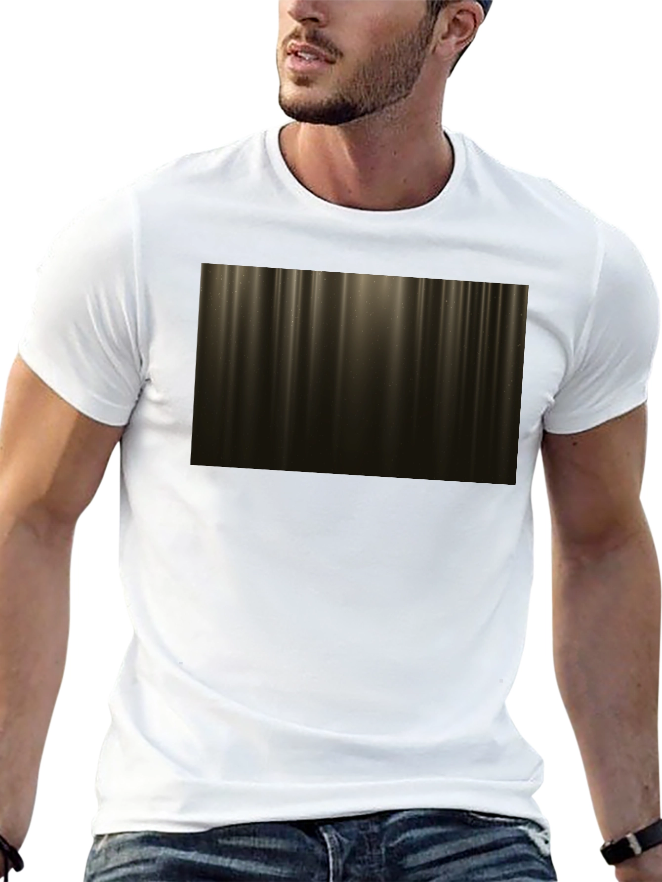 Abstract Golden Light Streak Graphic Tee