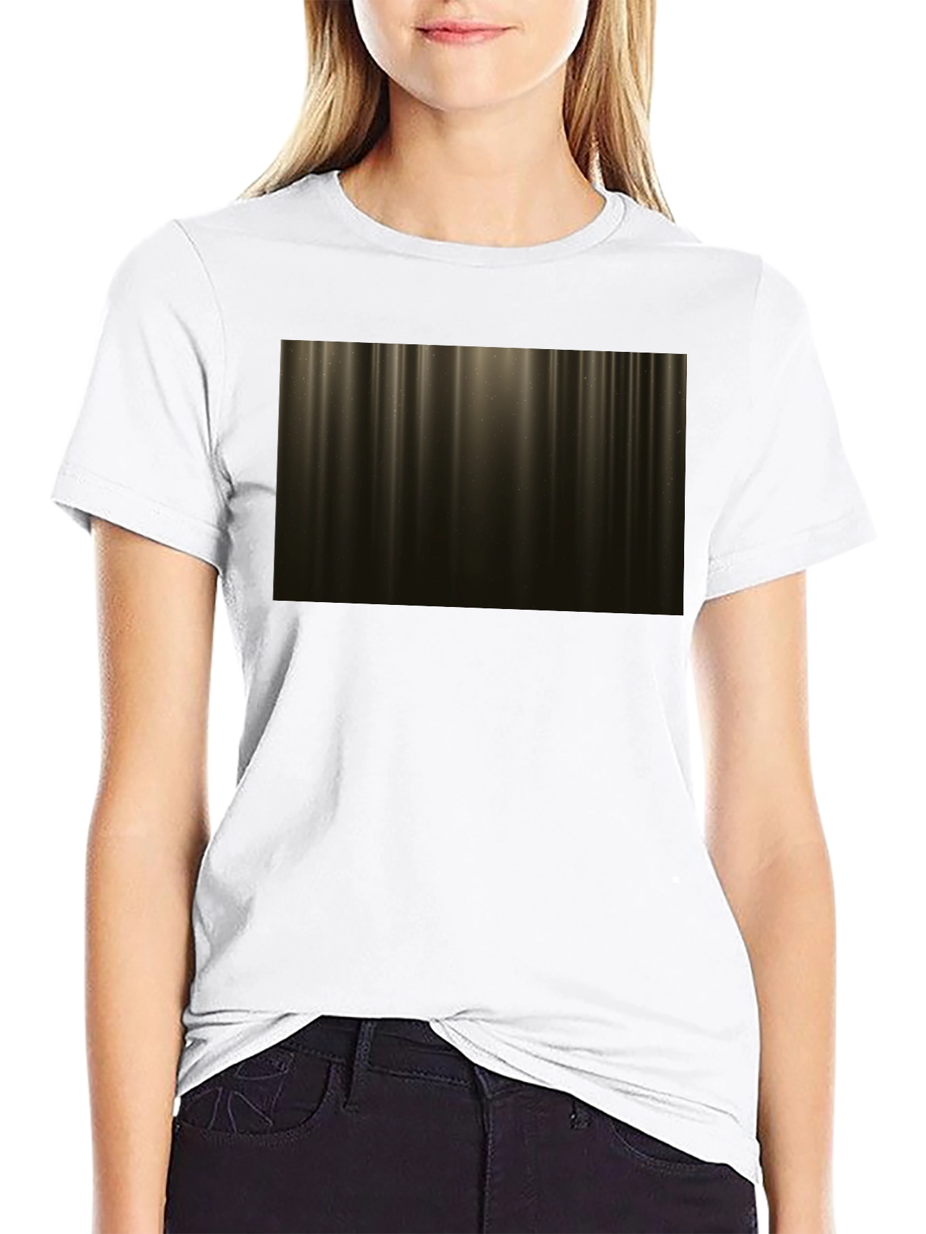 Abstract Golden Light Streak Graphic Tee
