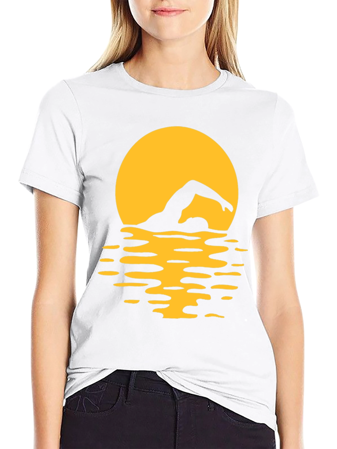 Swimmer Silhouette Tee - Sunset Swim T-Shirt