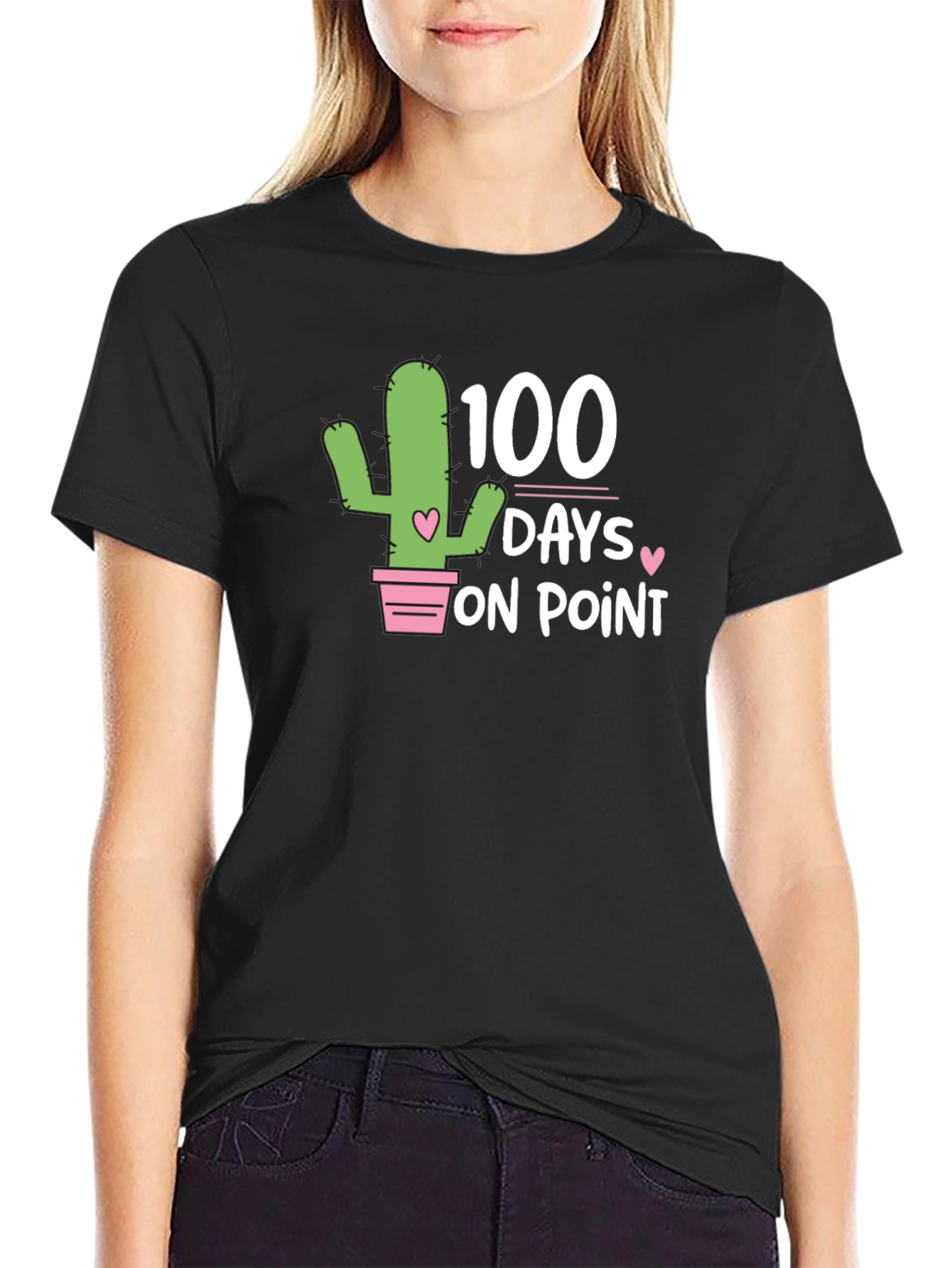 100 Days On Point T-Shirt - Cactus Design