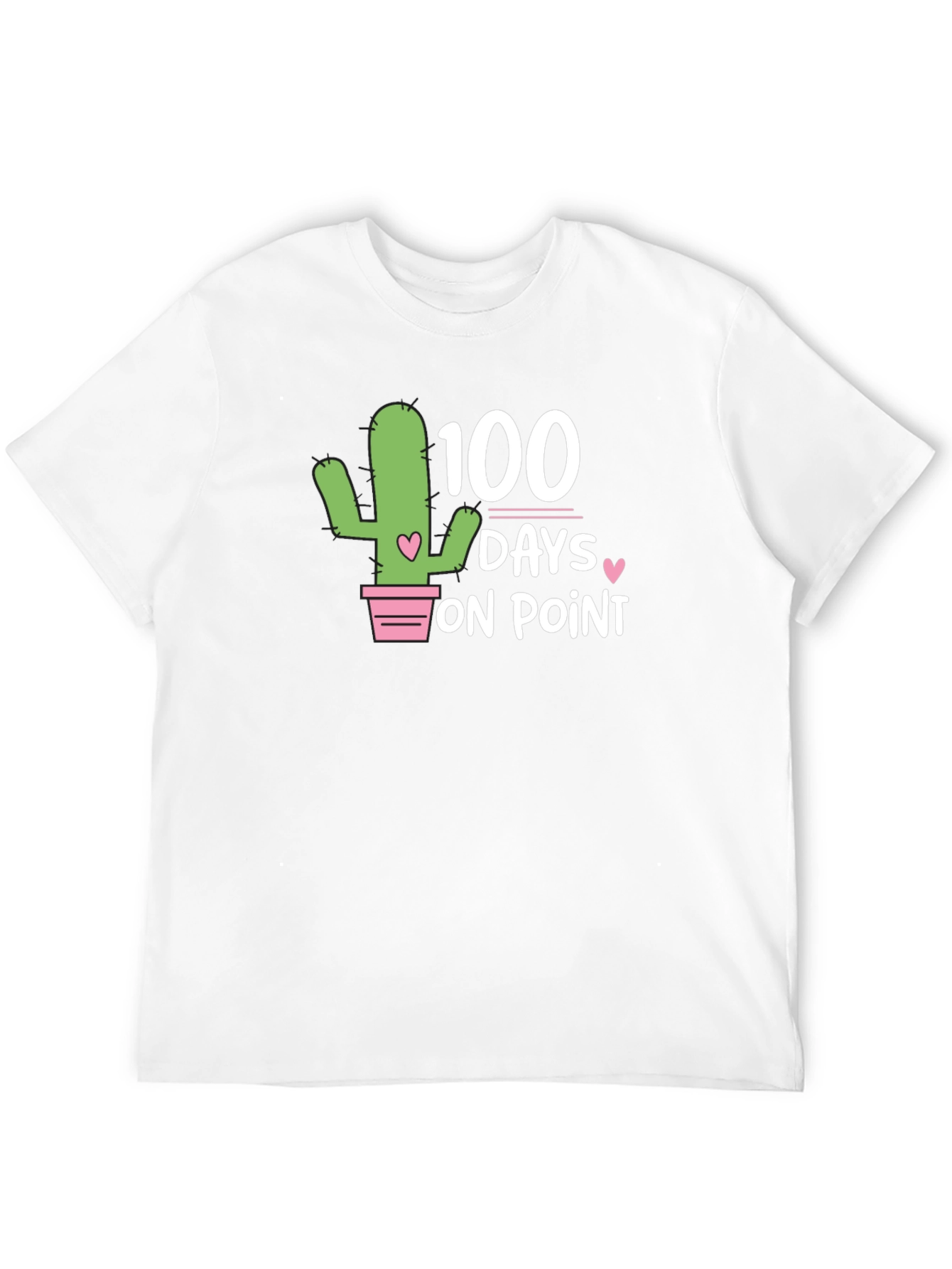 100 Days On Point T-Shirt - Cactus Design