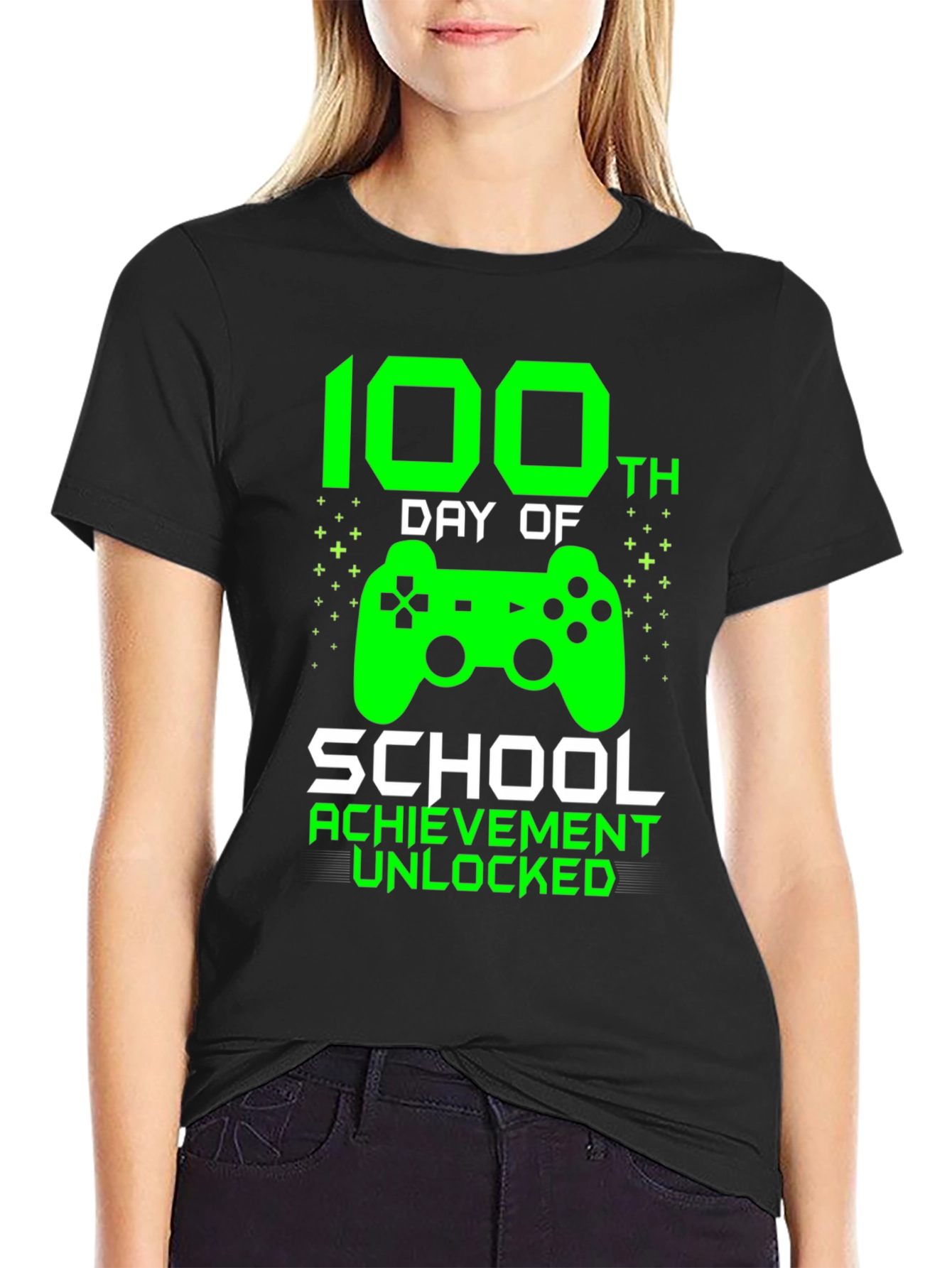 100th Day of School Achievement Unlocked Gamer T-Shirt