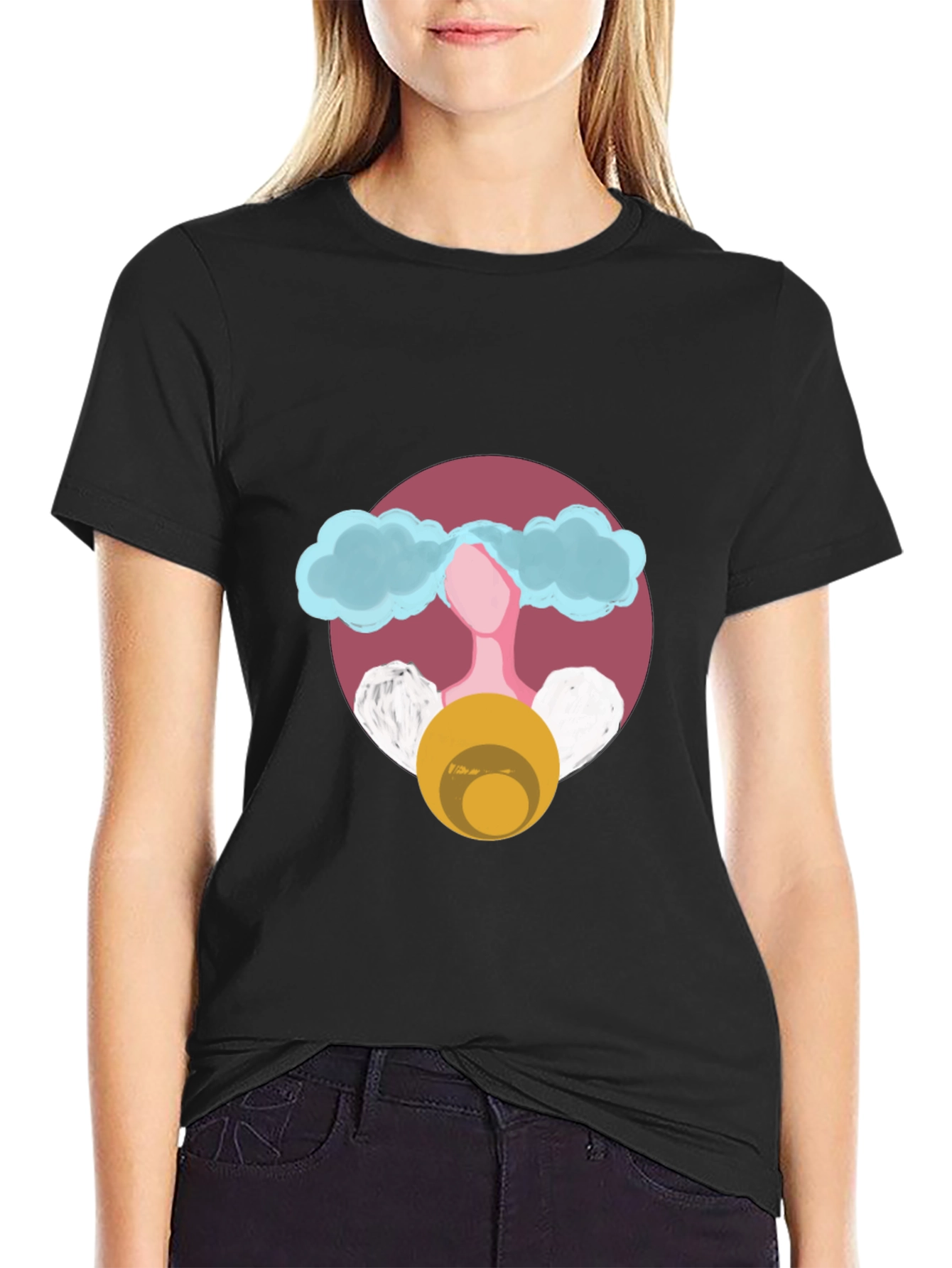 Abstract Cloud Head Graphic Tee - Stylish Unisex T-Shirt