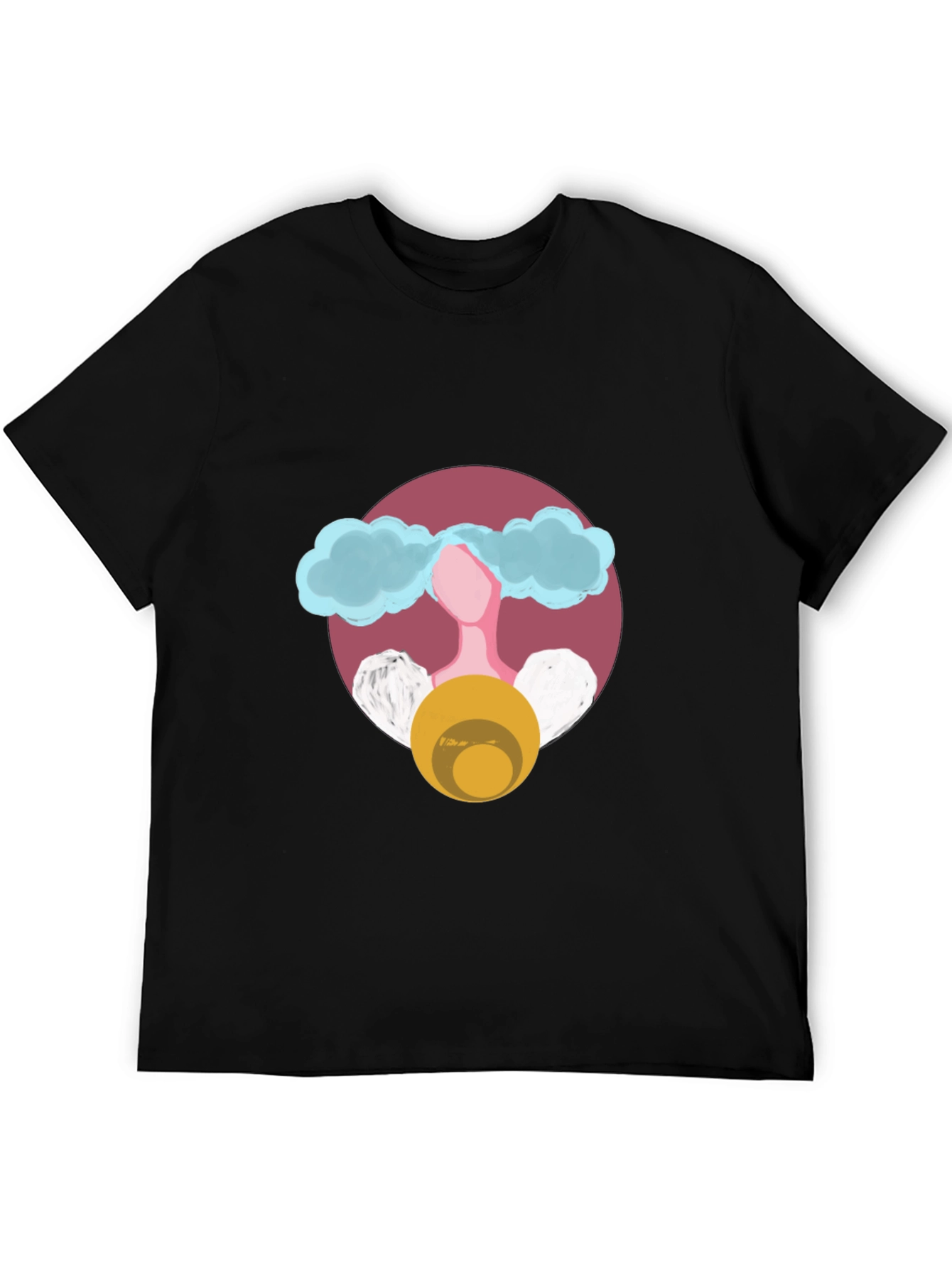 Abstract Cloud Head Graphic Tee - Stylish Unisex T-Shirt