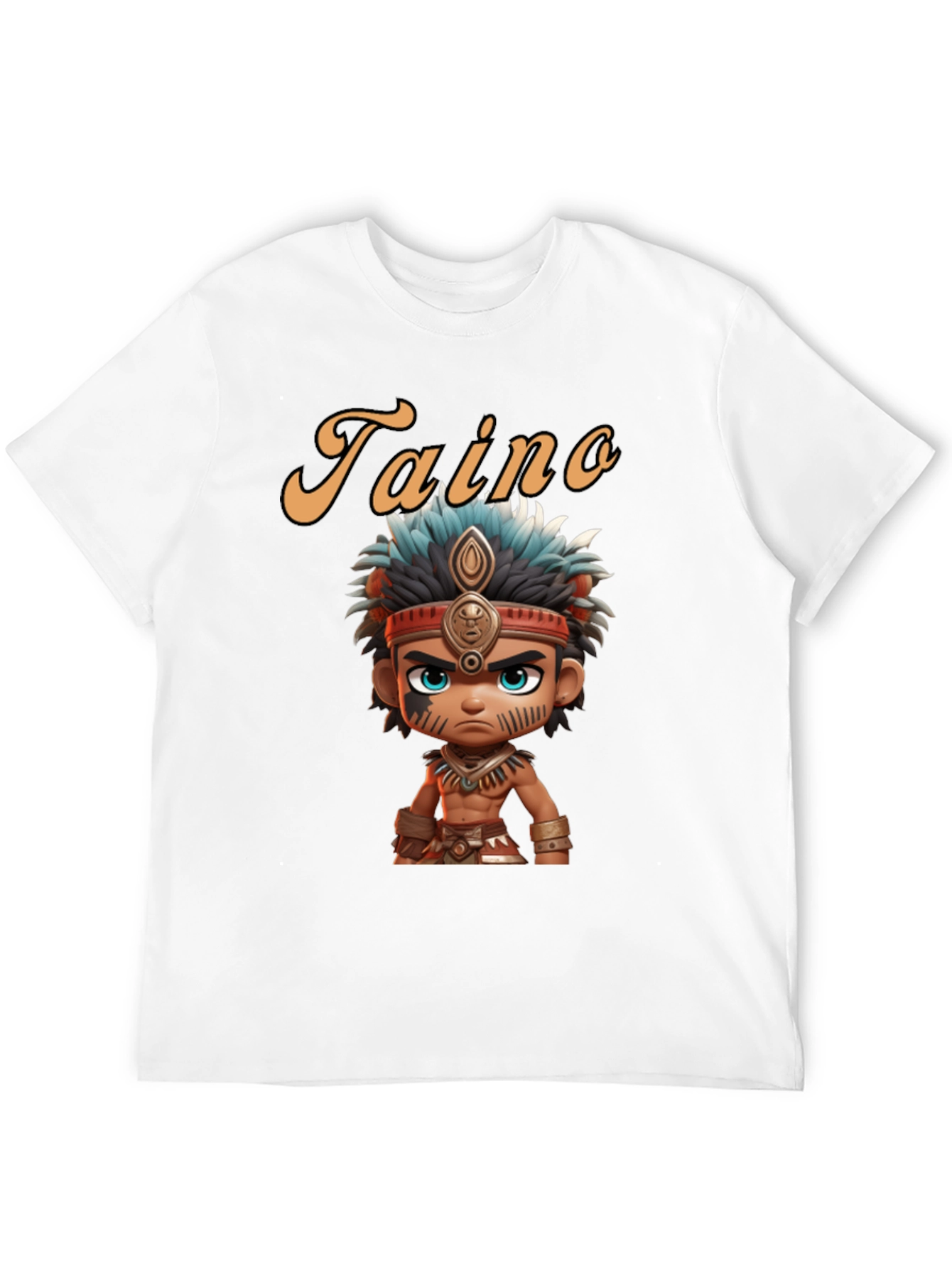 Taino Cartoon Character Black T-Shirt