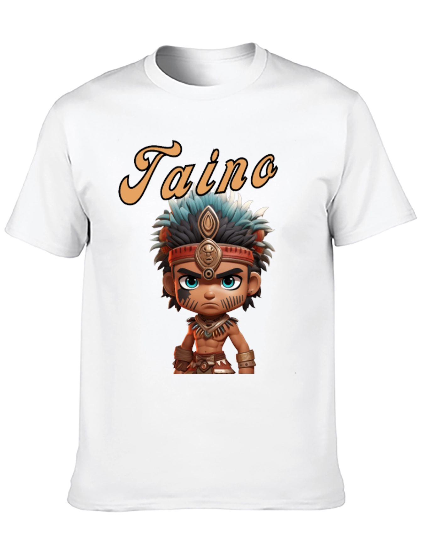 Taino Cartoon Character Black T-Shirt