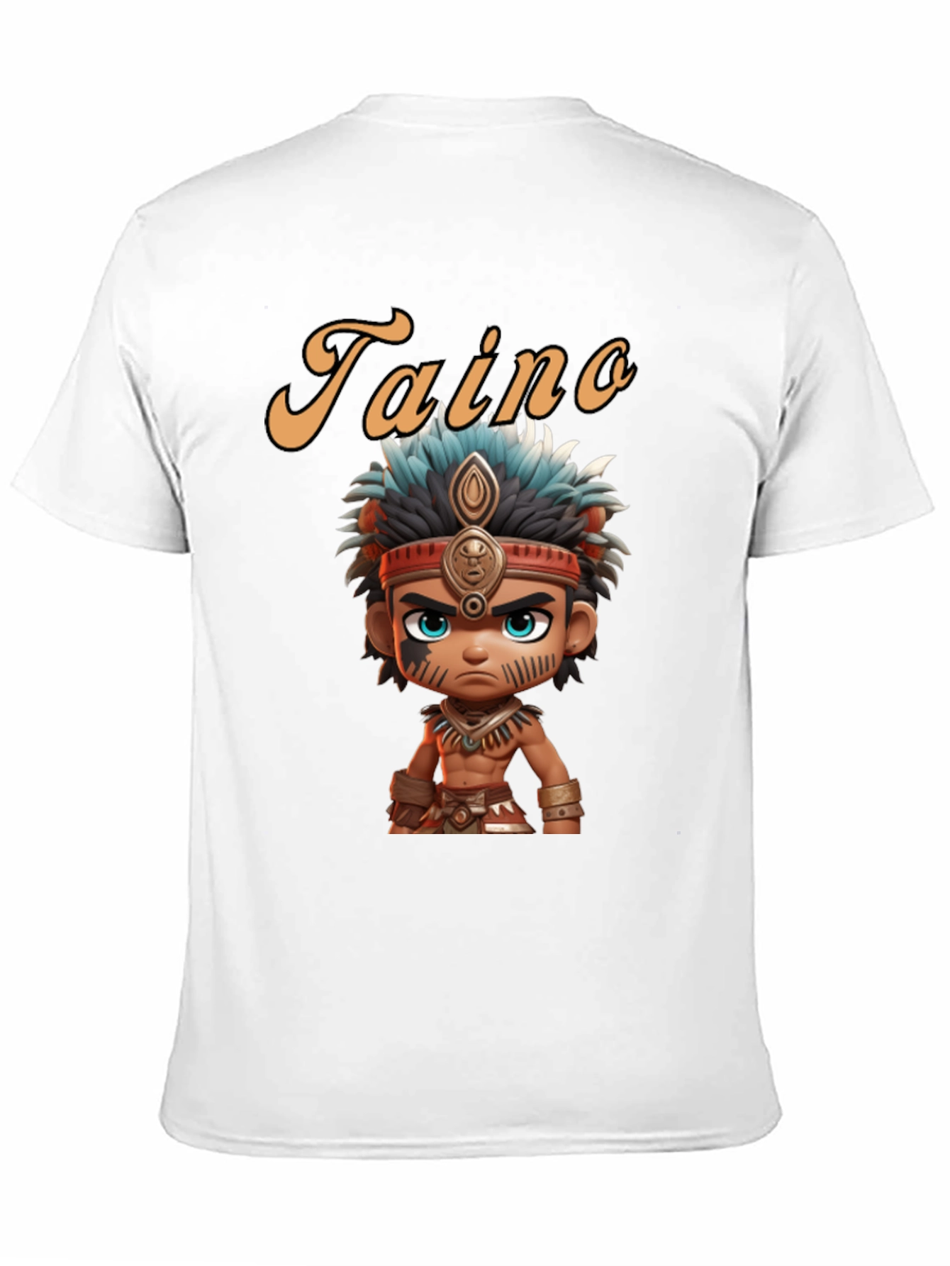 Taino Cartoon Character Black T-Shirt